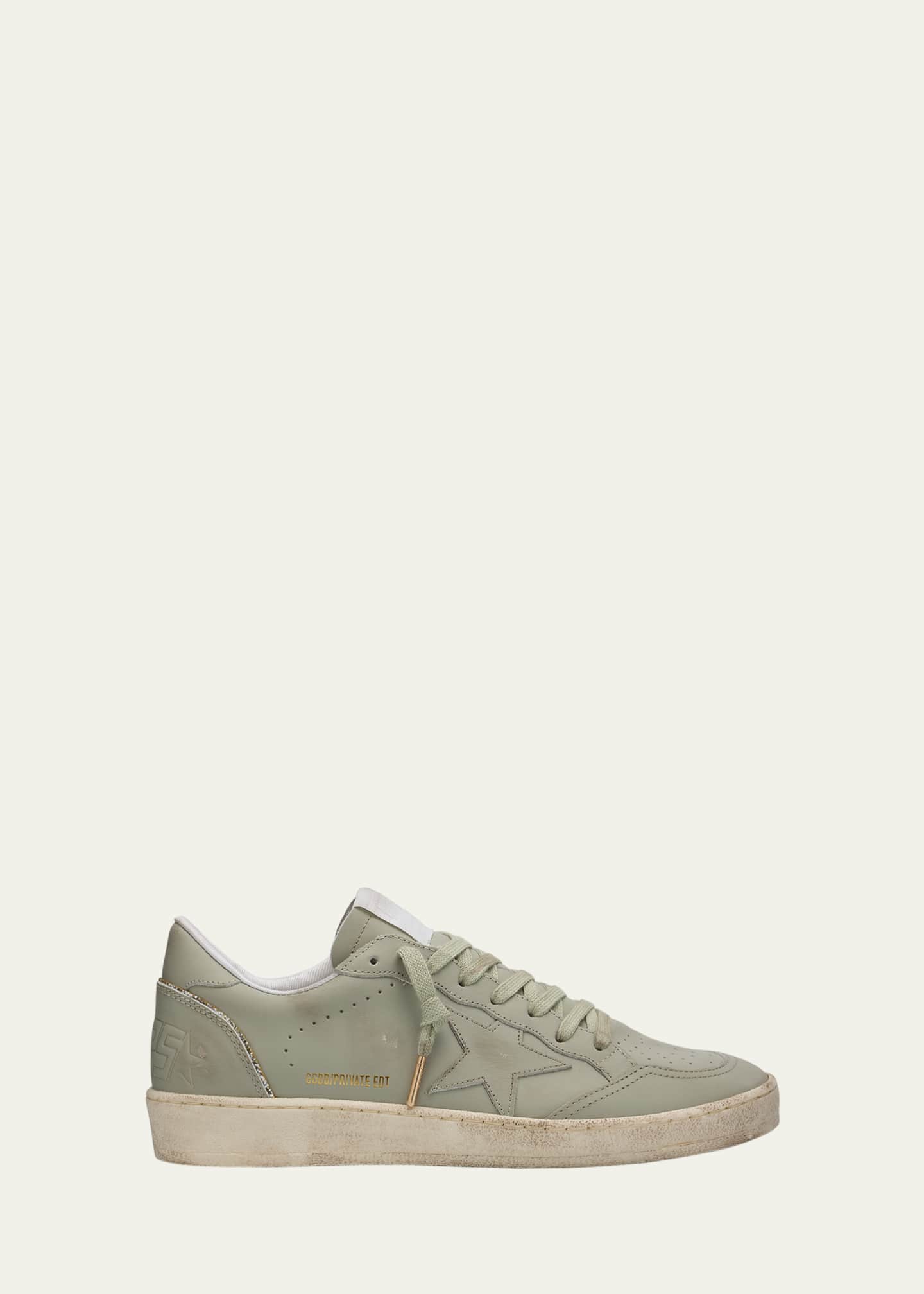 Golden Goose Ballstar Leather Glitter Low-Top Sneakers Image 1 of 5