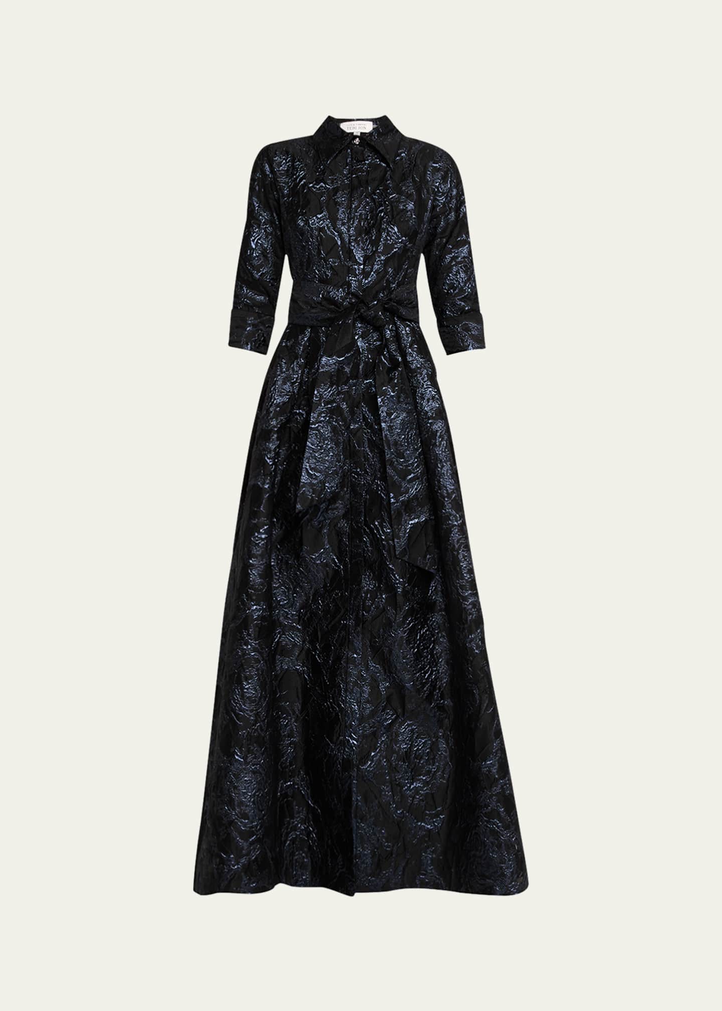 Jacquard Tunic Dress in Black/Navy Jacquard Tunic Dress in Black/Navy