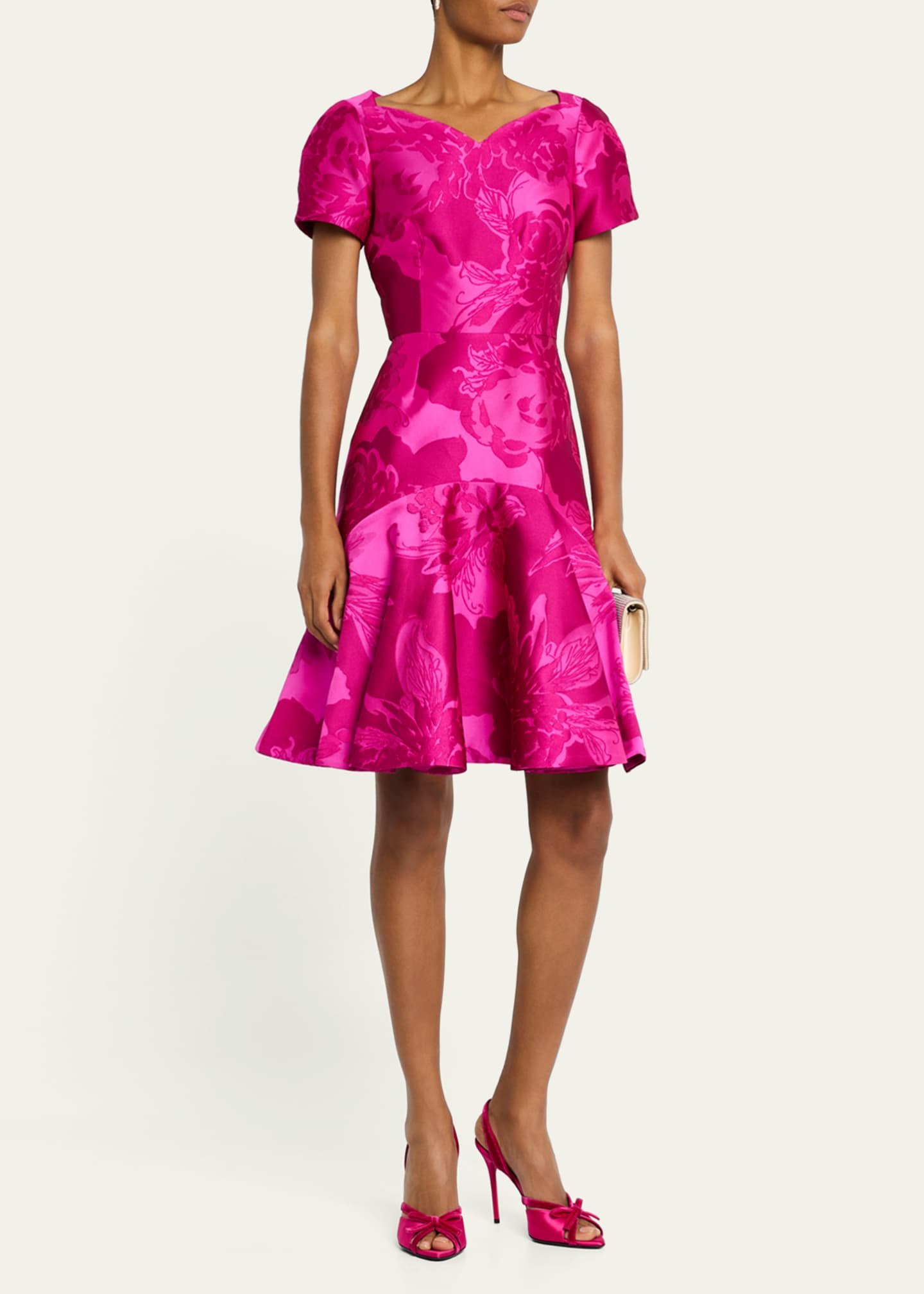 Rickie Freeman for Teri Jon Floral Mikado Flounce Dress Image 2 of 5