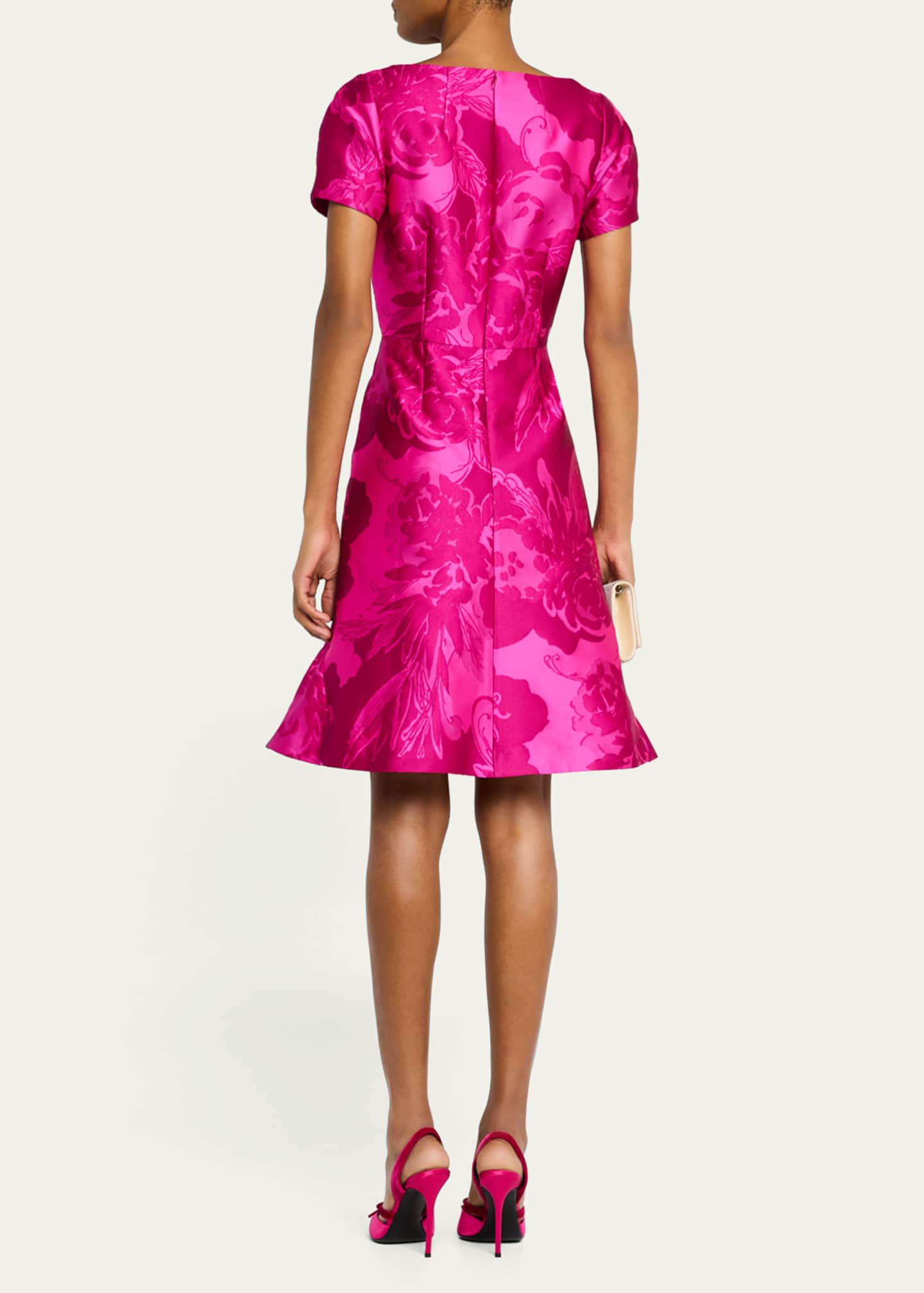 Rickie Freeman for Teri Jon Floral Mikado Flounce Dress Image 3 of 5