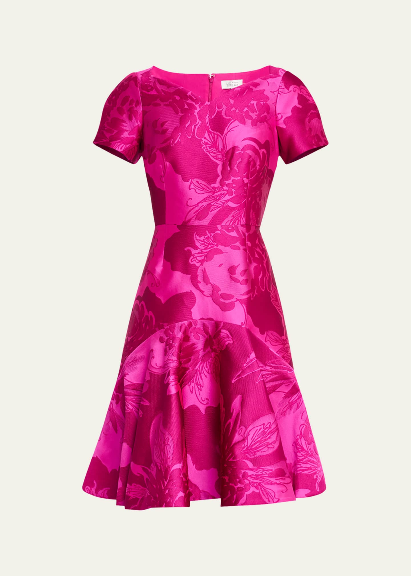 Rickie Freeman for Teri Jon Floral Mikado Flounce Dress Image 1 of 5