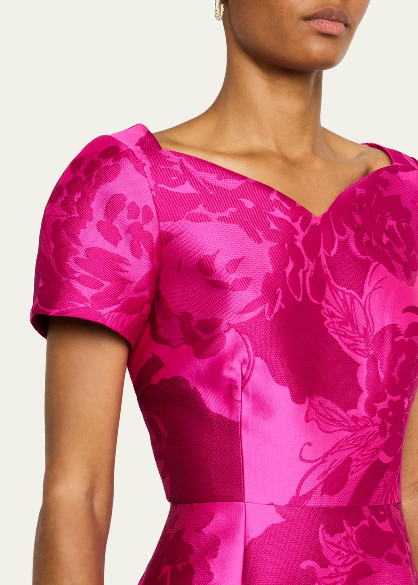 Rickie Freeman for Teri Jon Floral Mikado Flounce Dress Image 5 of 5