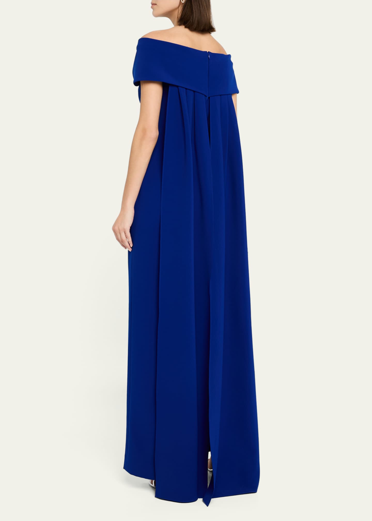 Rickie Freeman for Teri Jon Draped Off-Shoulder Crepe Gown Image 3 of 5