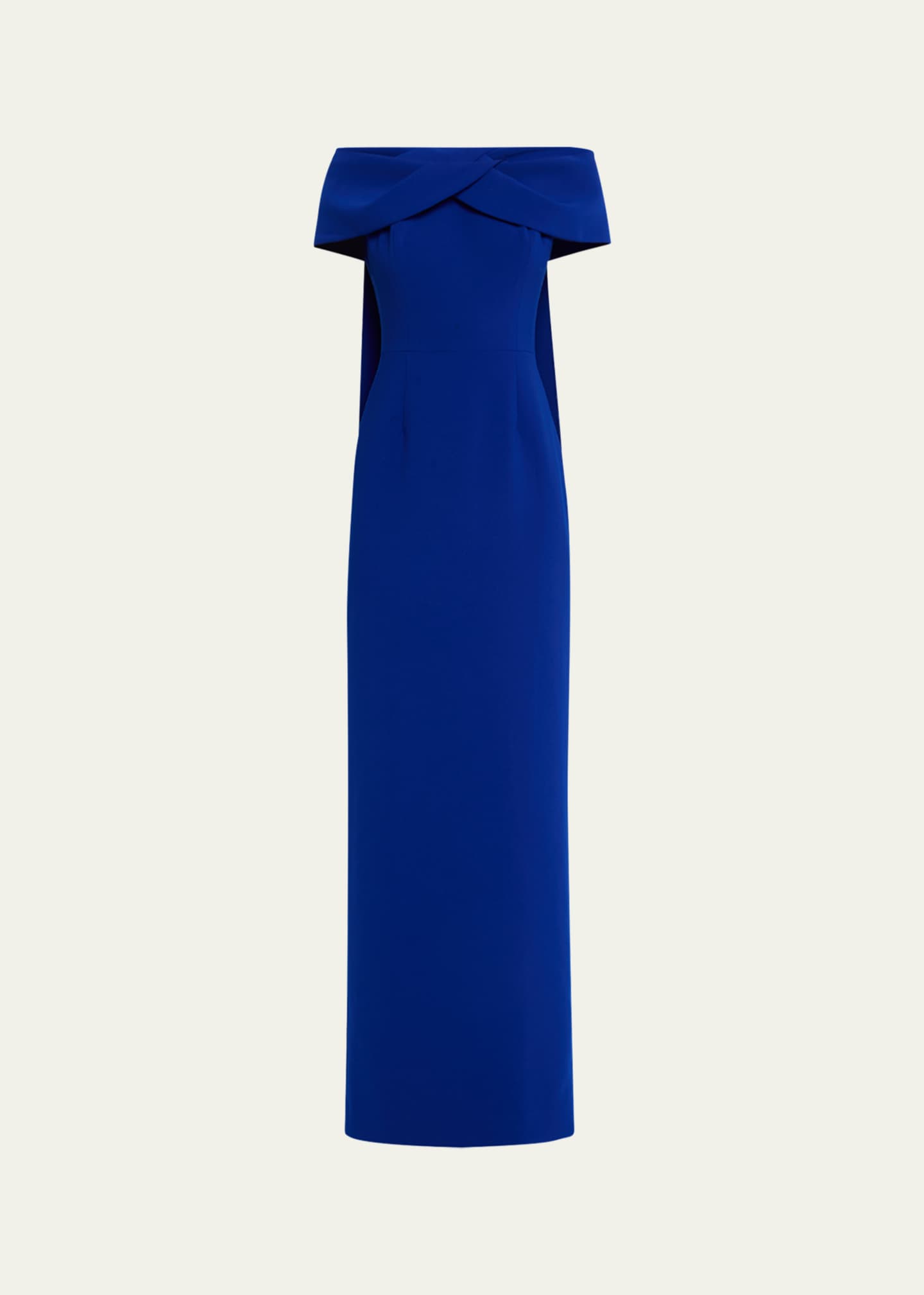 Rickie Freeman for Teri Jon Draped Off-Shoulder Crepe Gown Image 1 of 5