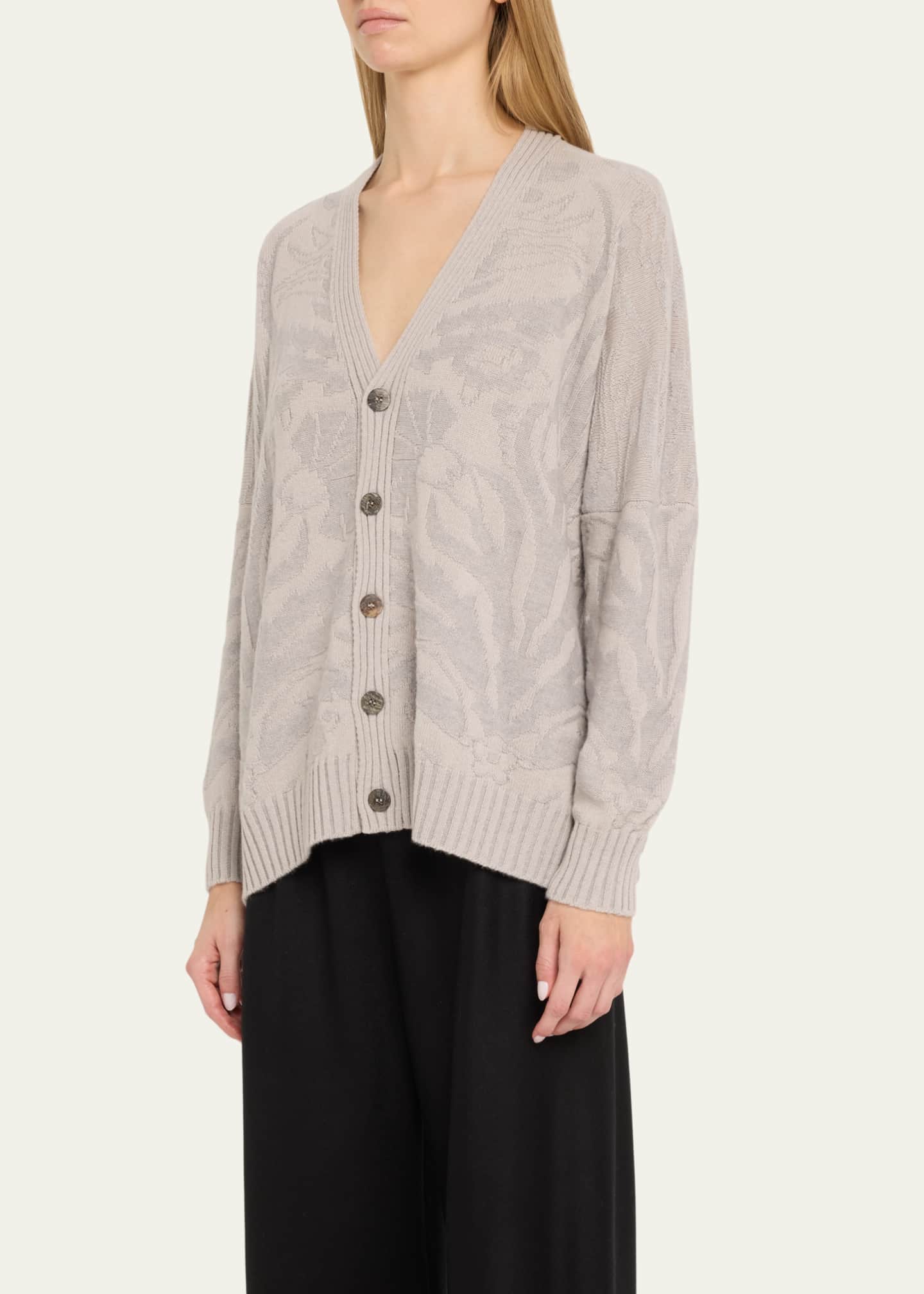 Eskandar 34 Width V-Neck Cardigan (Mid Plus Length) Image 4 of 5