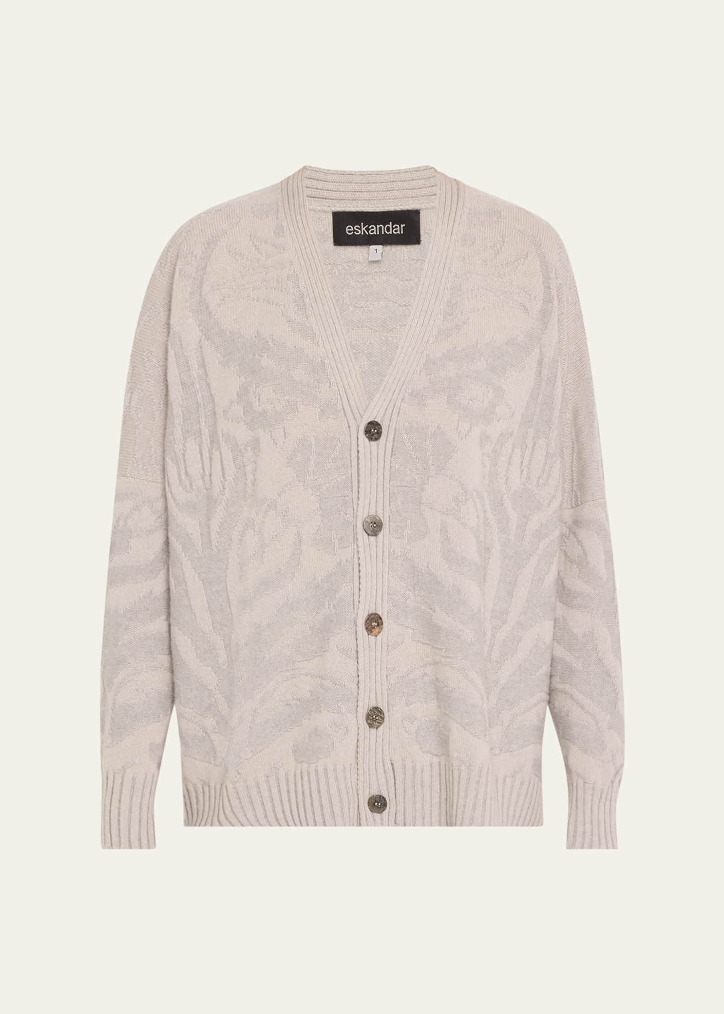 Eskandar 34 Width V-Neck Cardigan (Mid Plus Length) Image 1 of 5