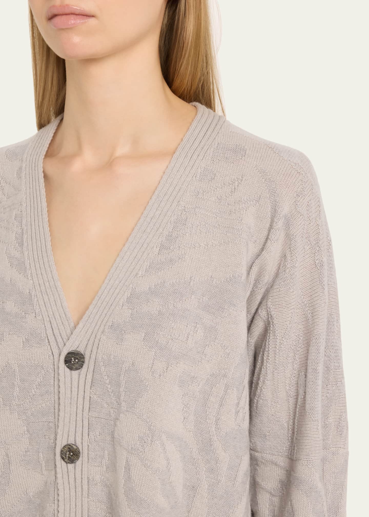 Eskandar 34 Width V-Neck Cardigan (Mid Plus Length) Image 5 of 5
