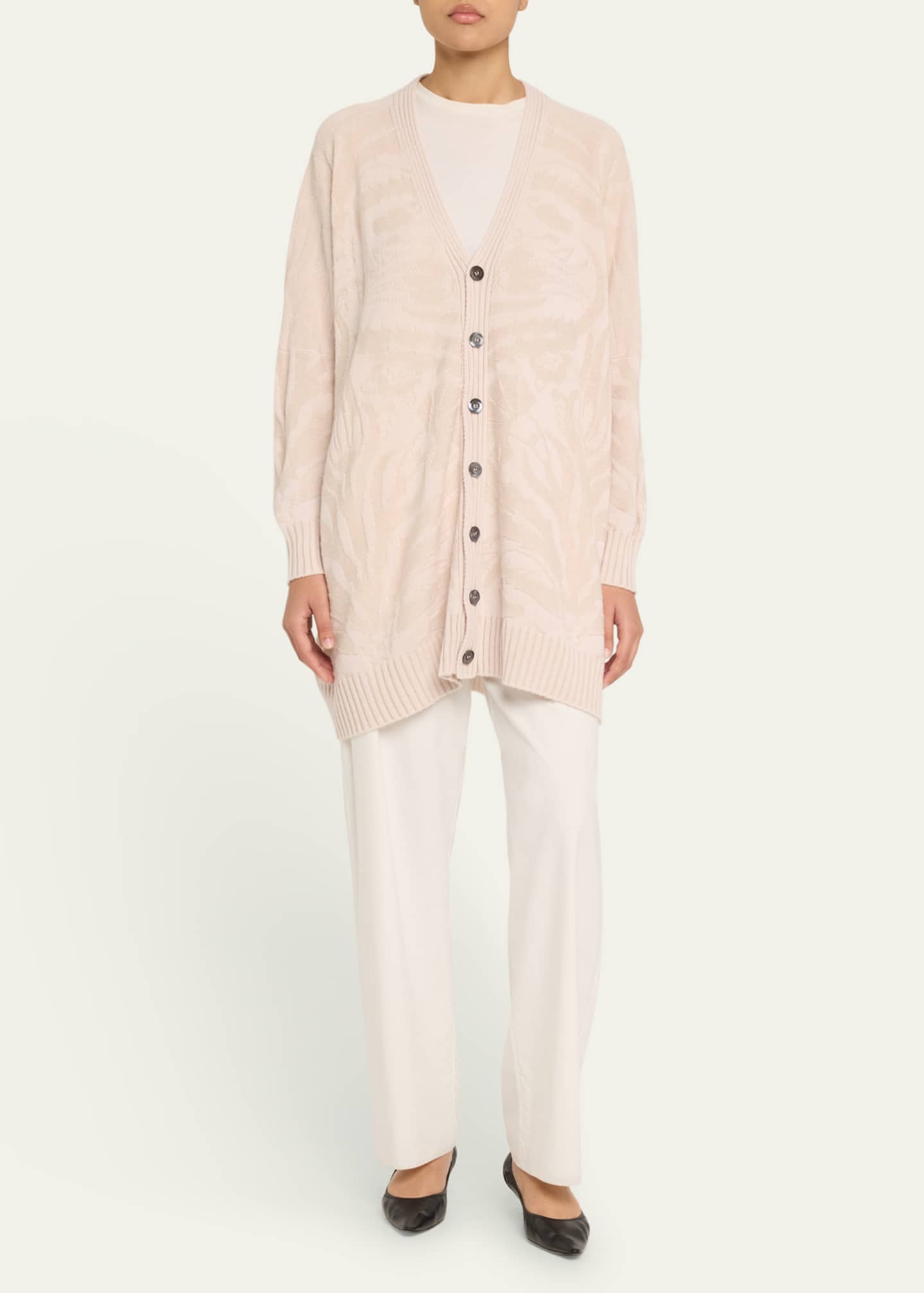 Wide V-Neck Cardigan (Long Plus Length) - Thumbnail 2