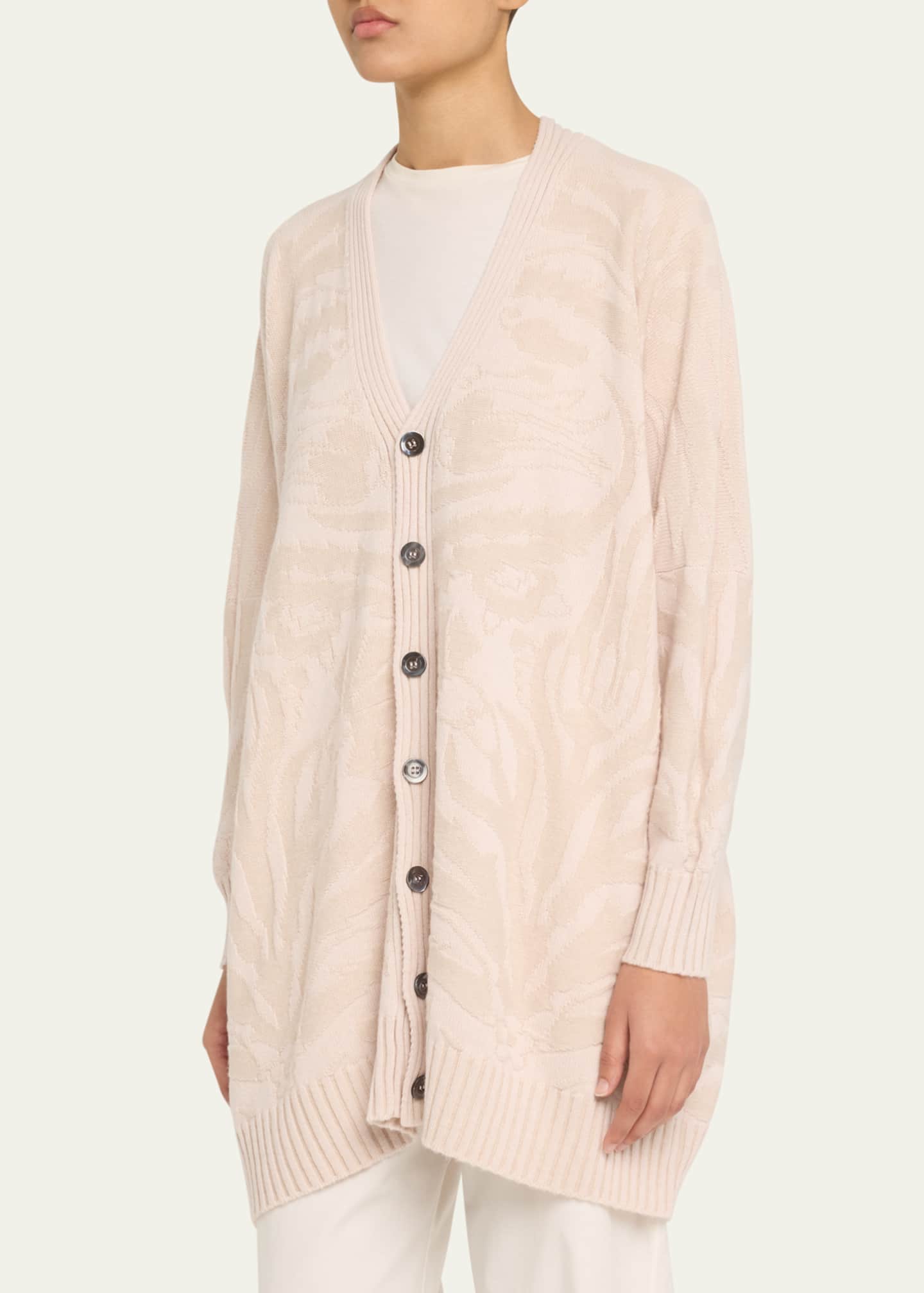 Wide V-Neck Cardigan (Long Plus Length) - Thumbnail 4
