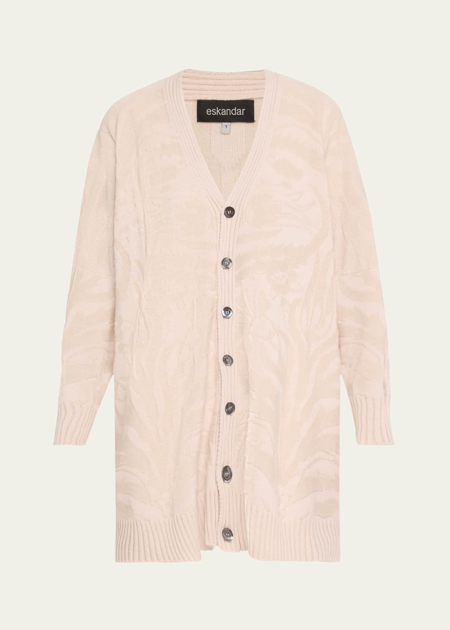 Wide V-Neck Cardigan (Long Plus Length)