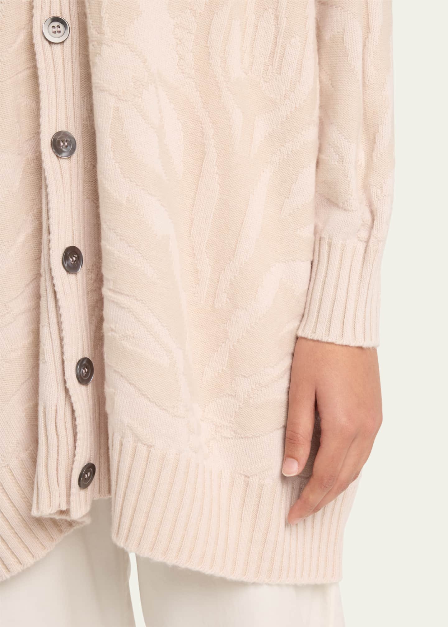 Wide V-Neck Cardigan (Long Plus Length) - Thumbnail 5
