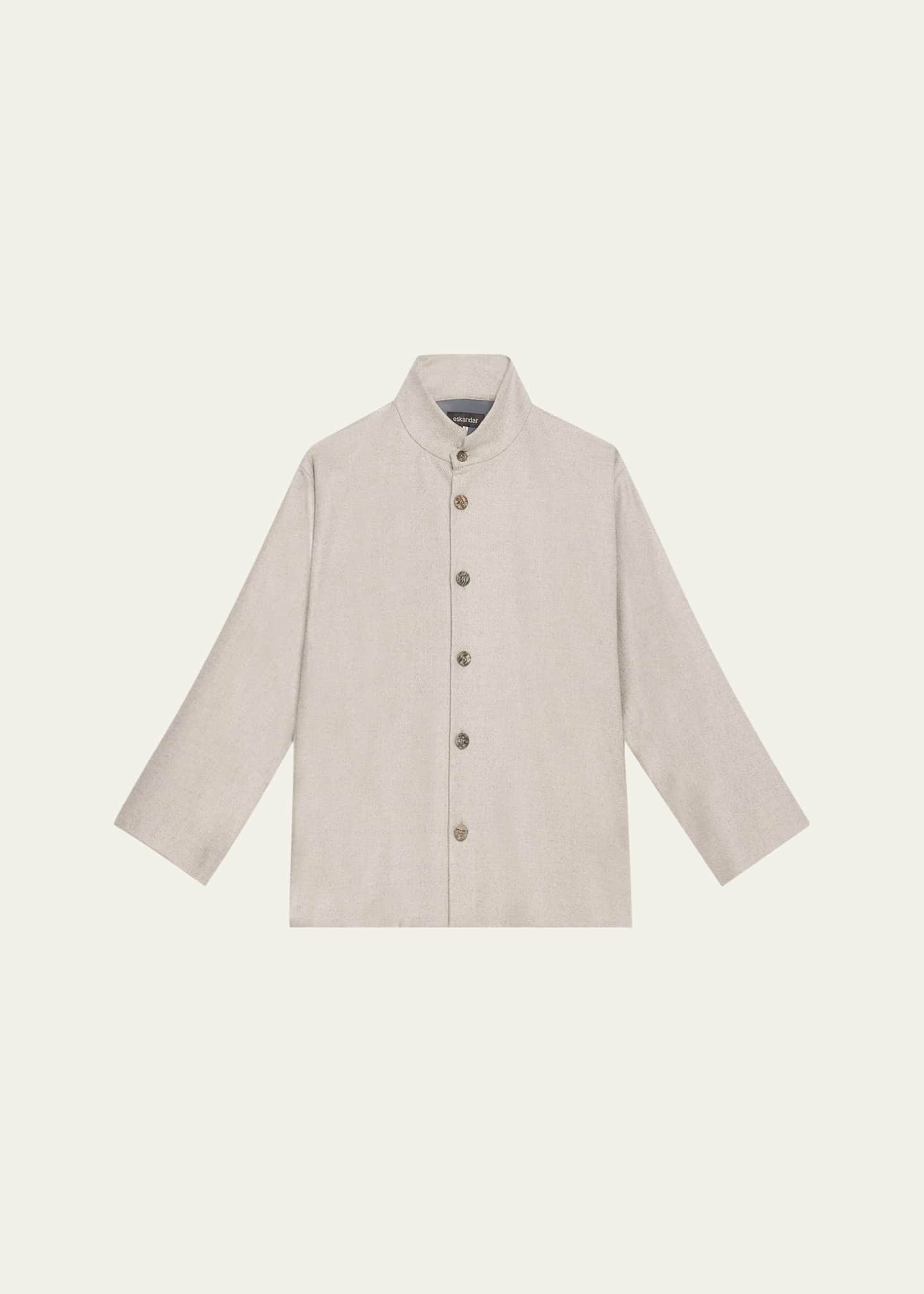 Eskandar Caucasus Notch Collar Jacket (Mid Plus Length) Image 1 of 5