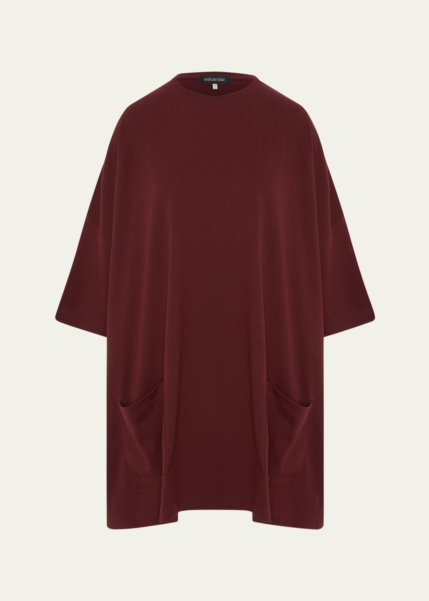 Eskandar Sloped-Shoulder Round-Neck Poncho (Long Plus Length) Image 1 of 4