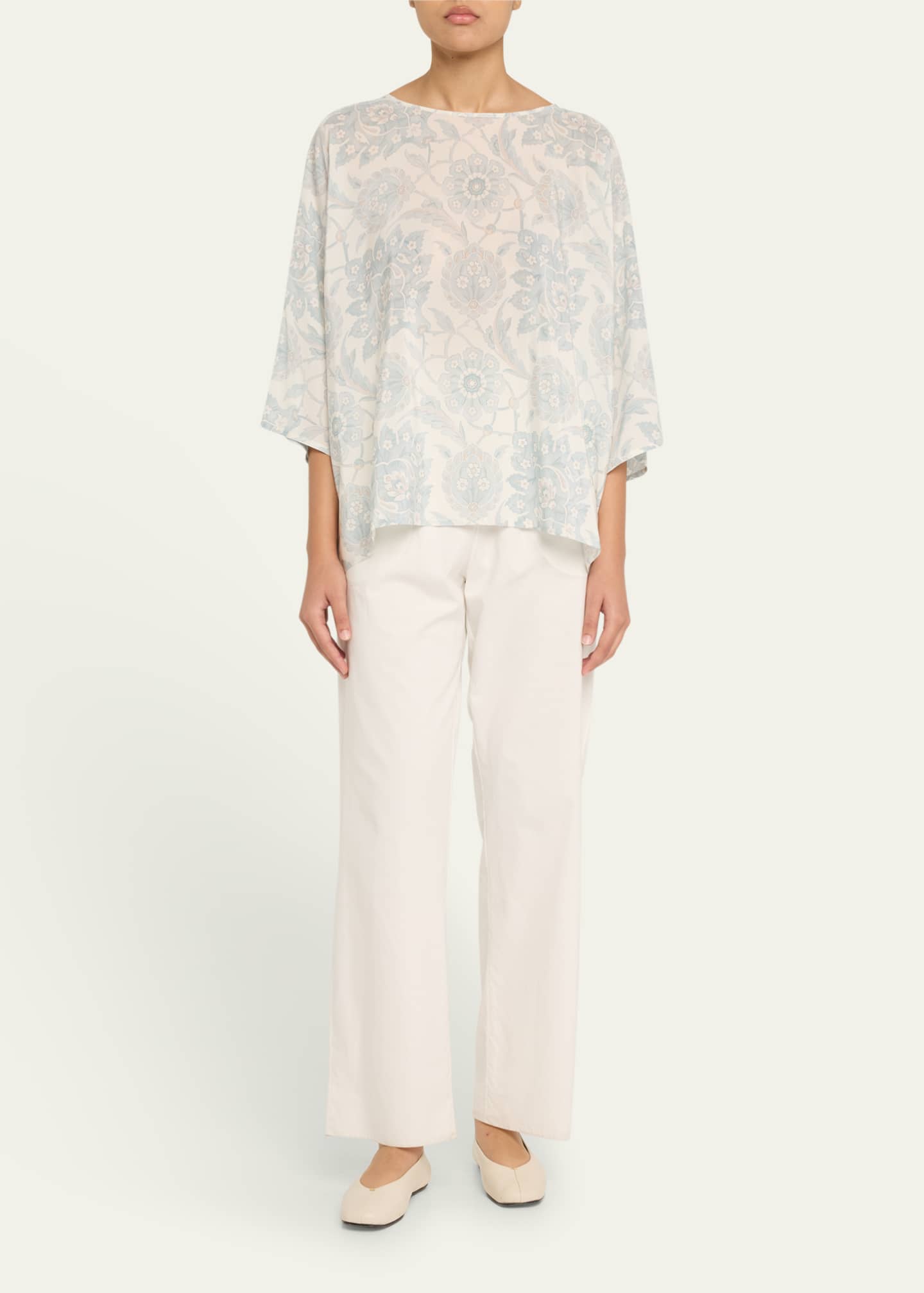 Eskandar Boat-Neck Silk Top (Mid Length) Image 2 of 5