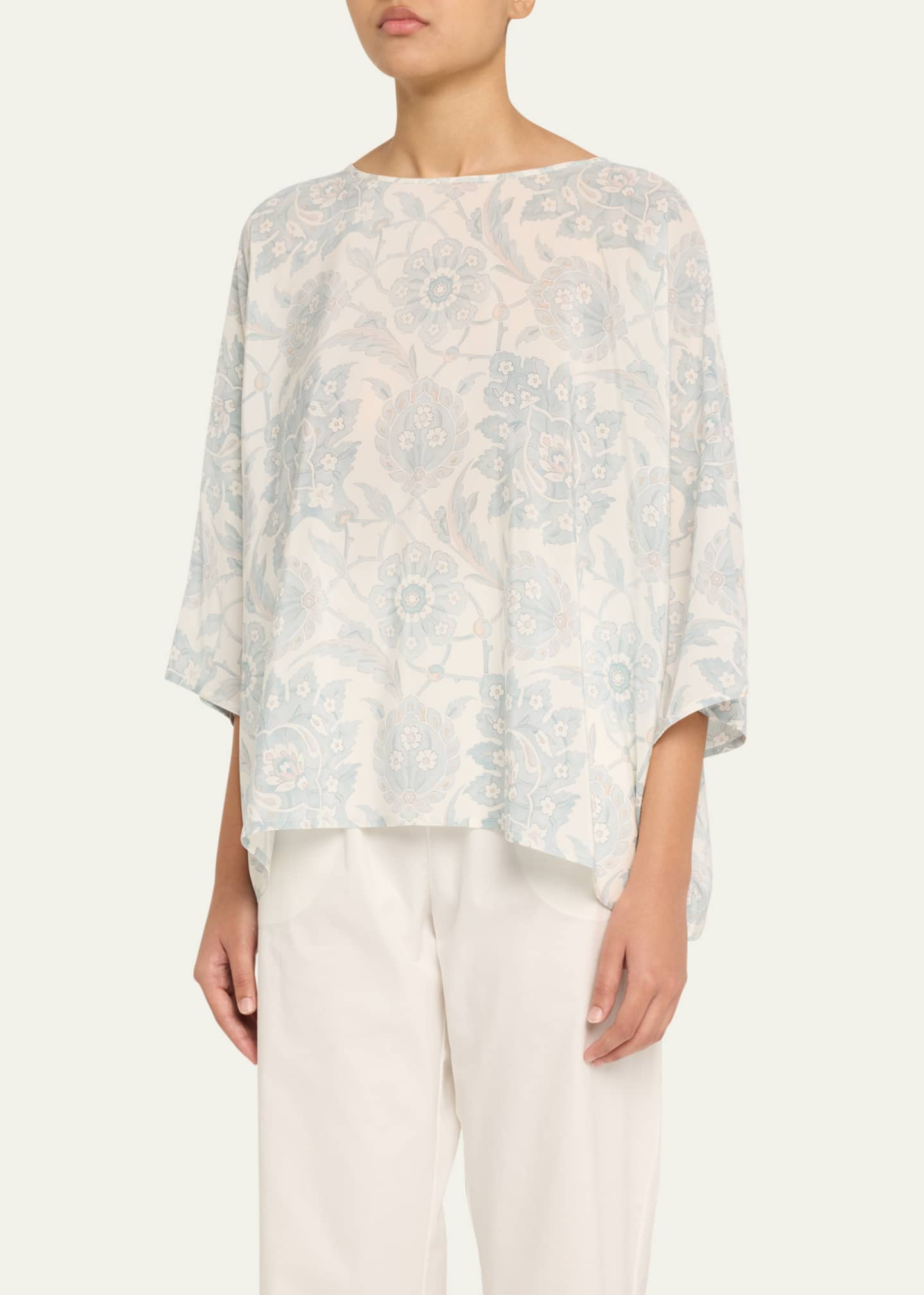 Eskandar Boat-Neck Silk Top (Mid Length) Image 4 of 5
