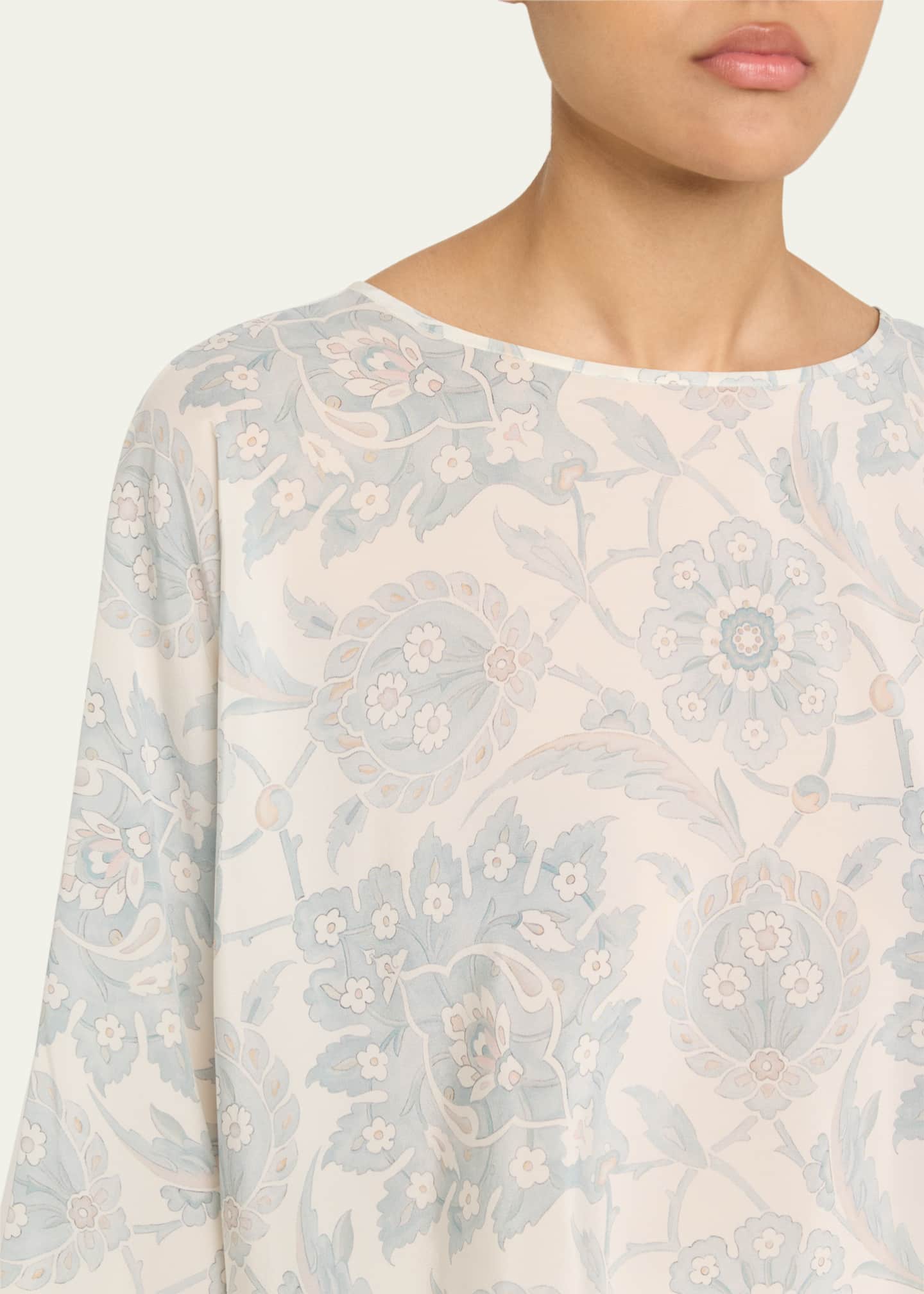 Eskandar Boat-Neck Silk Top (Mid Length) Image 5 of 5