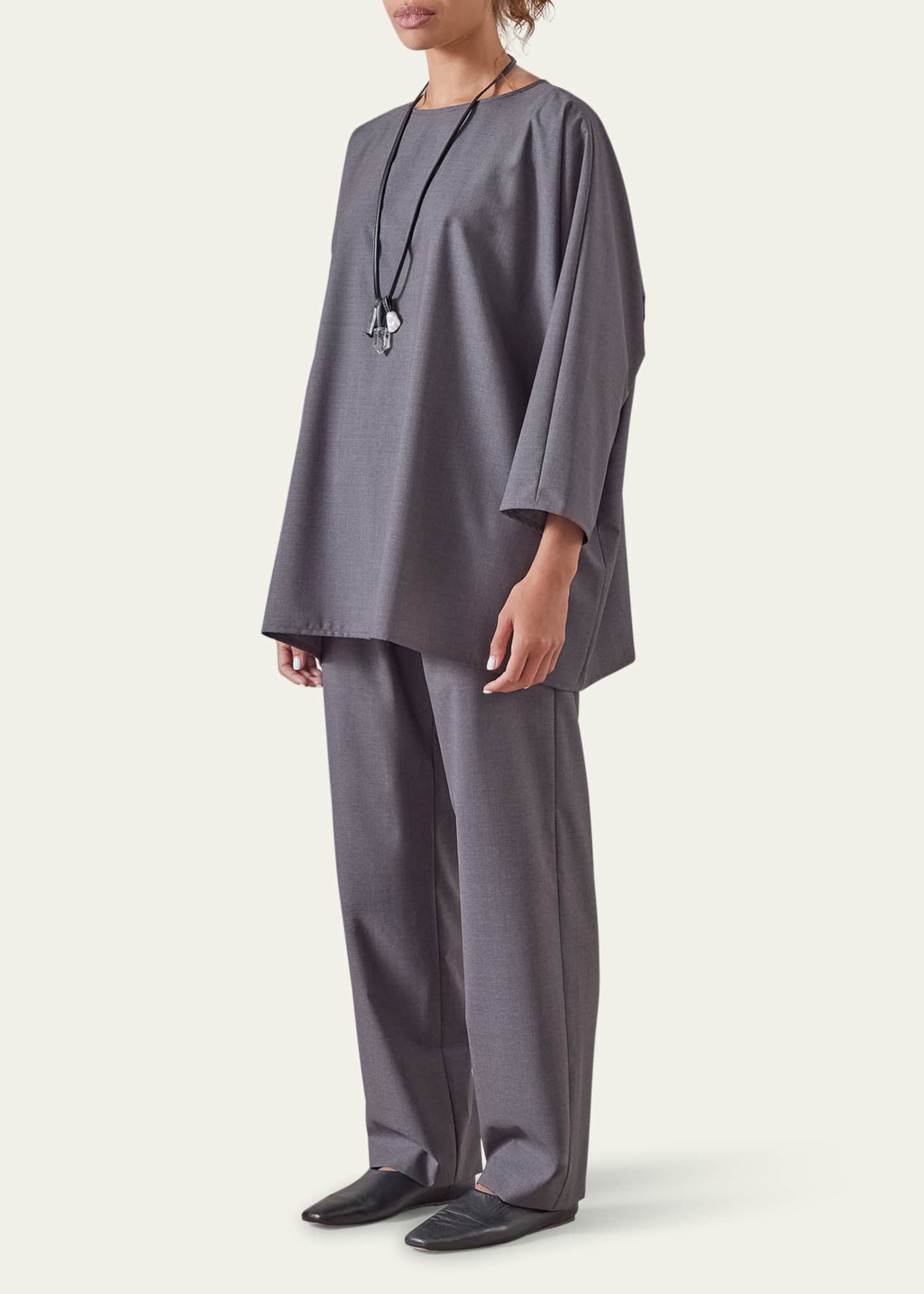 Eskandar Boat Neck Top (Long Length) Image 2 of 4