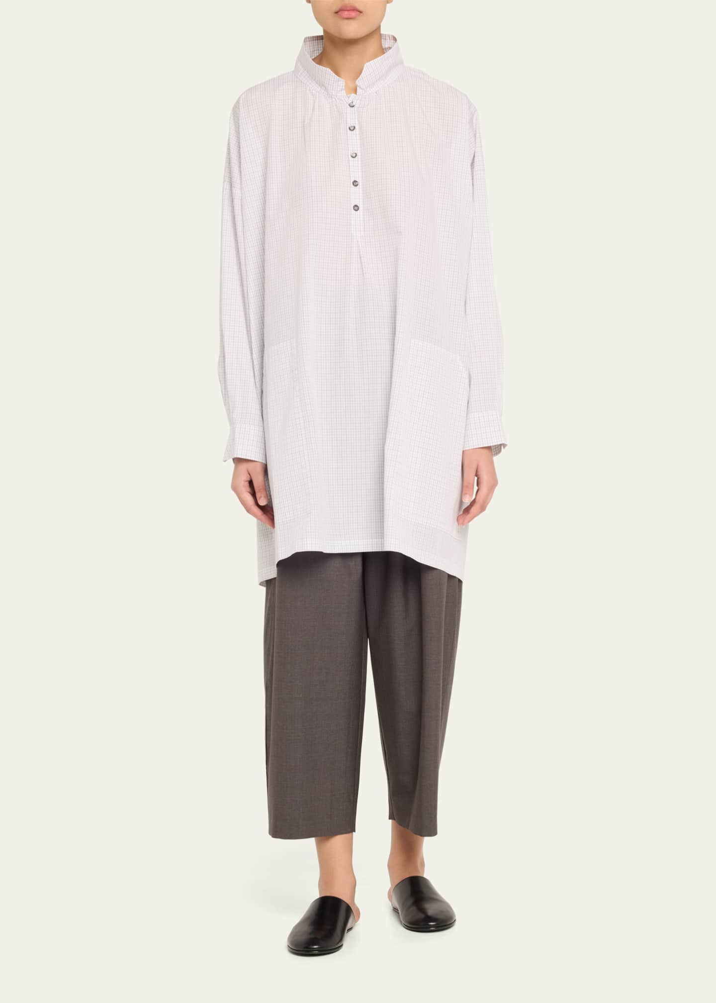 Eskandar Wide A-Line Artists Smock (Long Plus Length) Image 2 of 5