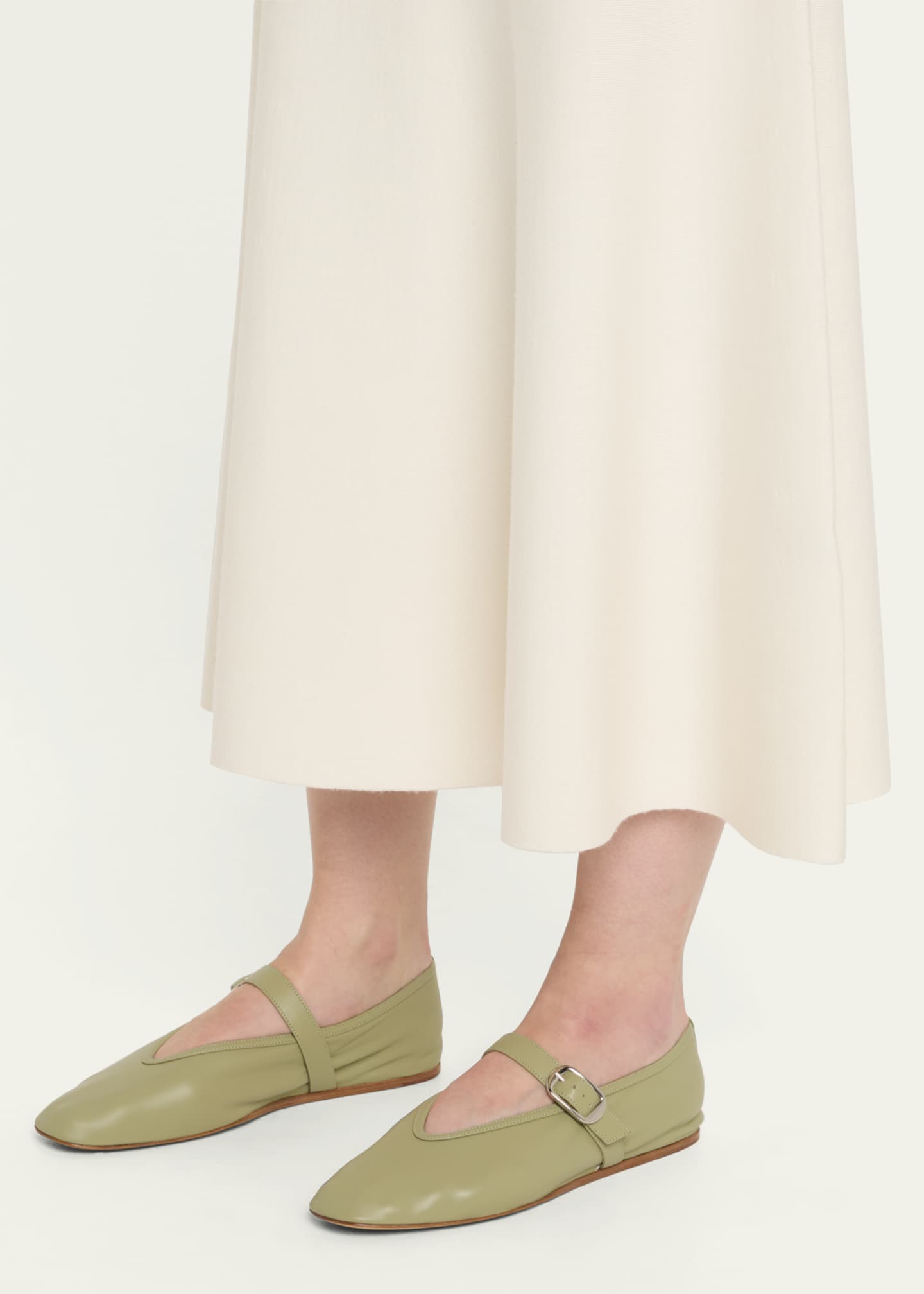 Stella Leather Mary Jane Ballerina Slippers
