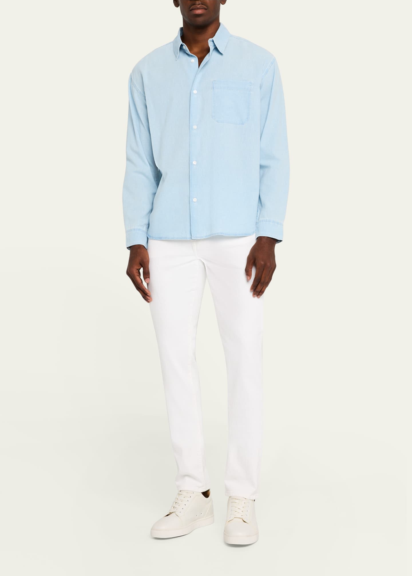 FRAME Men's Chambray Button-Down Shirt Image 2 of 5