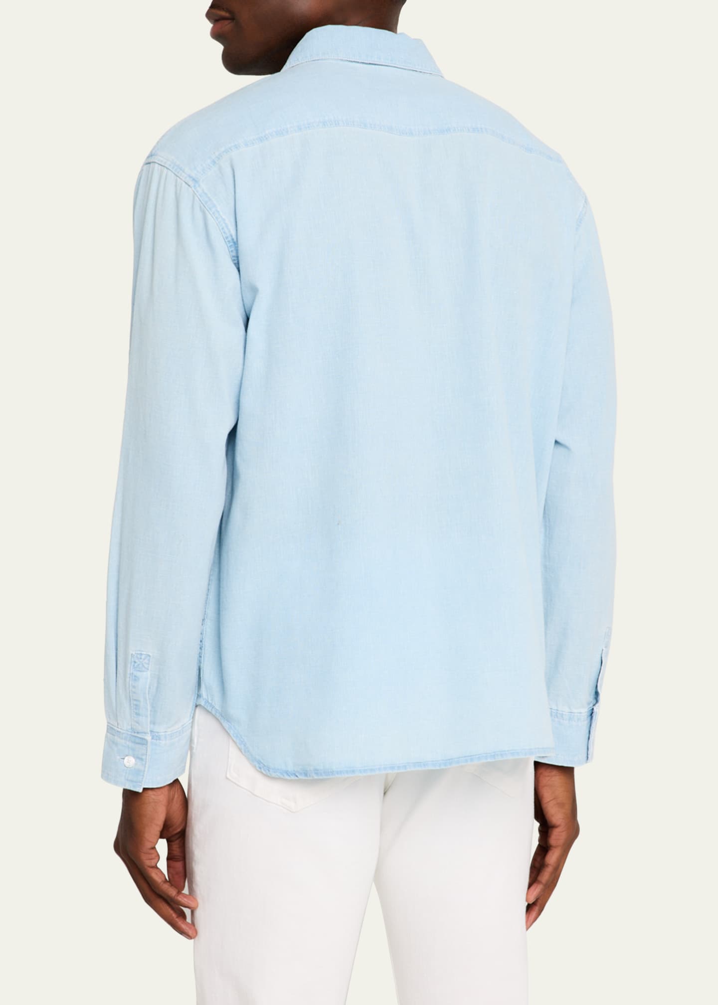 FRAME Men's Chambray Button-Down Shirt Image 3 of 5