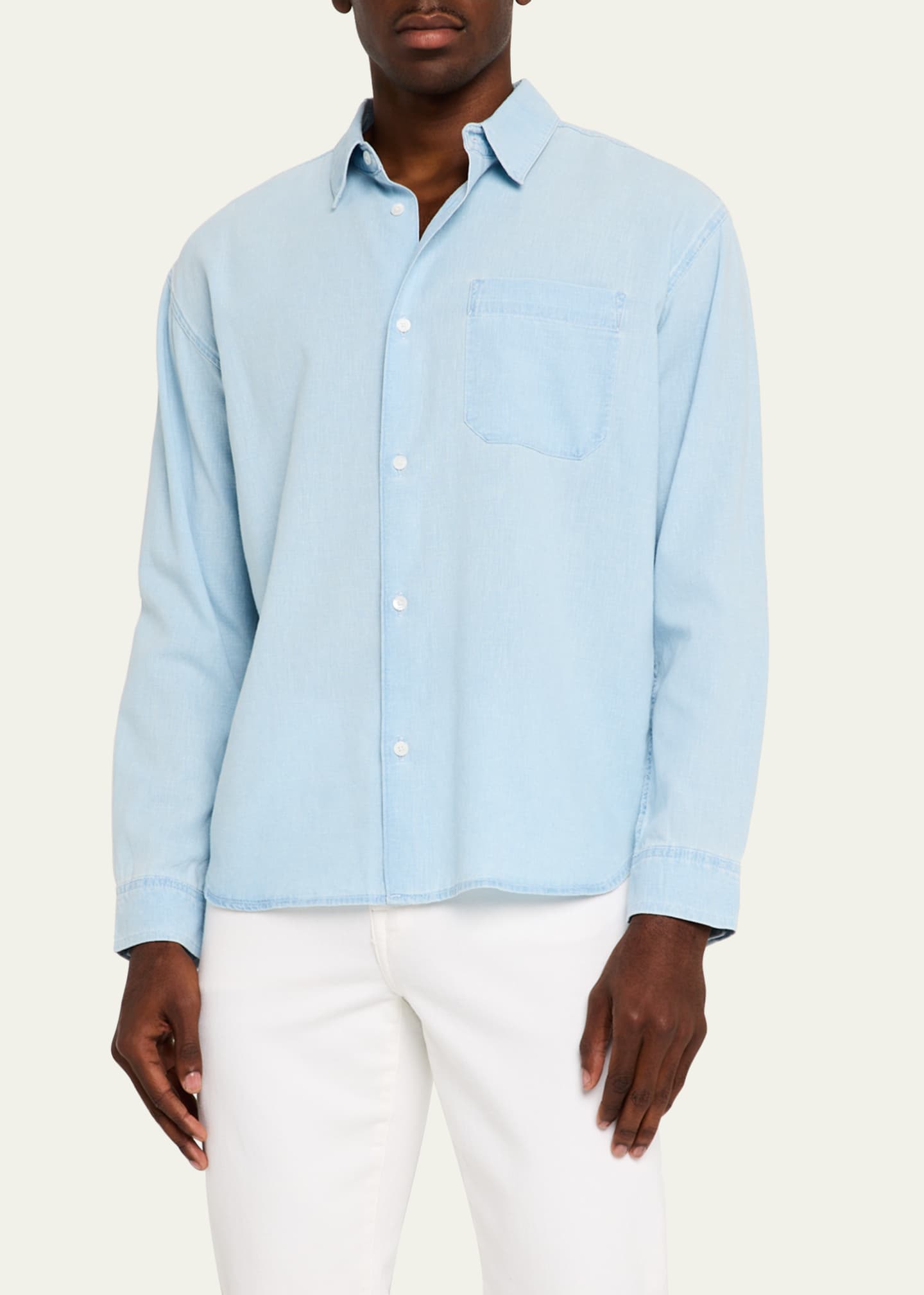 FRAME Men's Chambray Button-Down Shirt Image 4 of 5