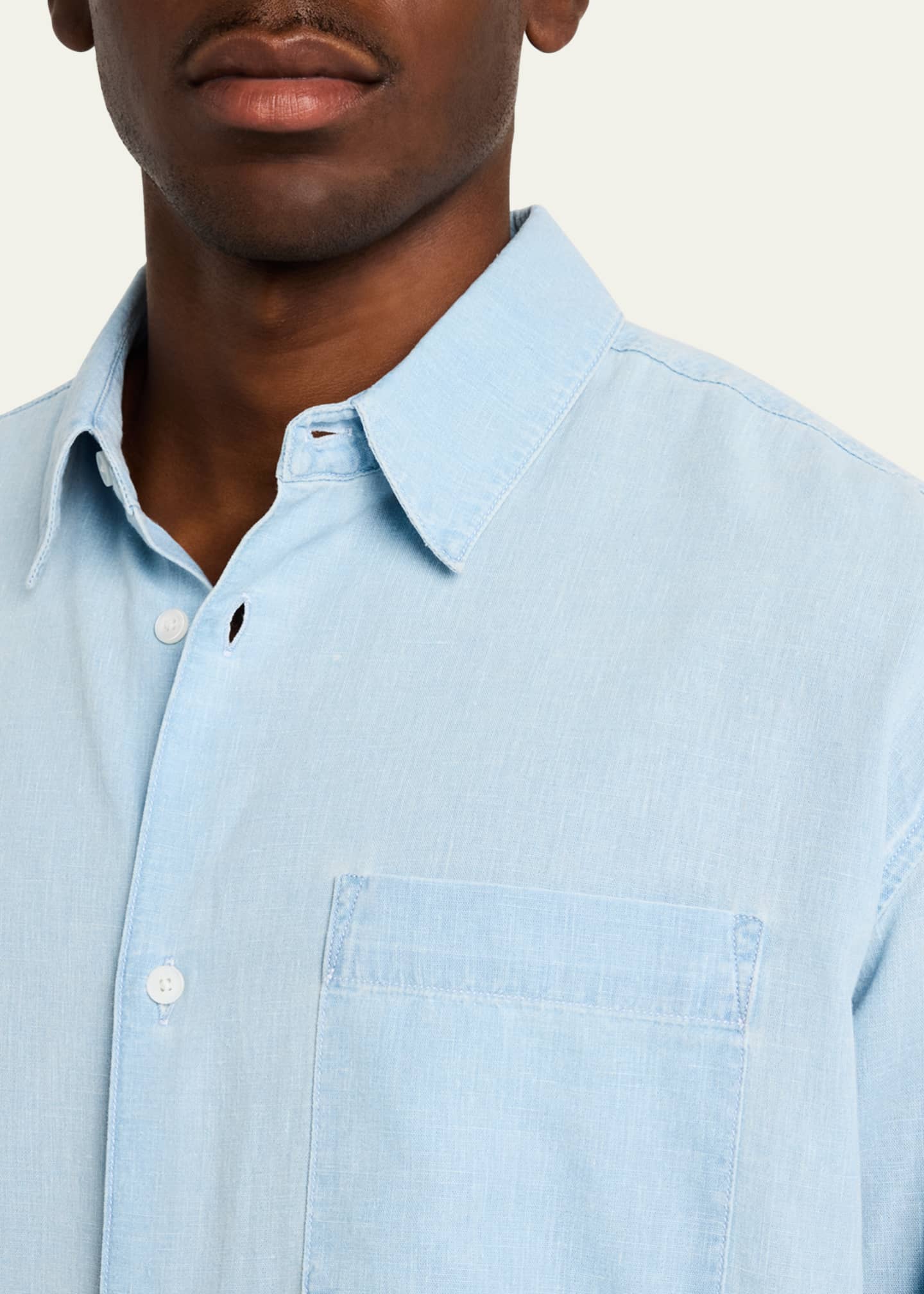 FRAME Men's Chambray Button-Down Shirt Image 5 of 5