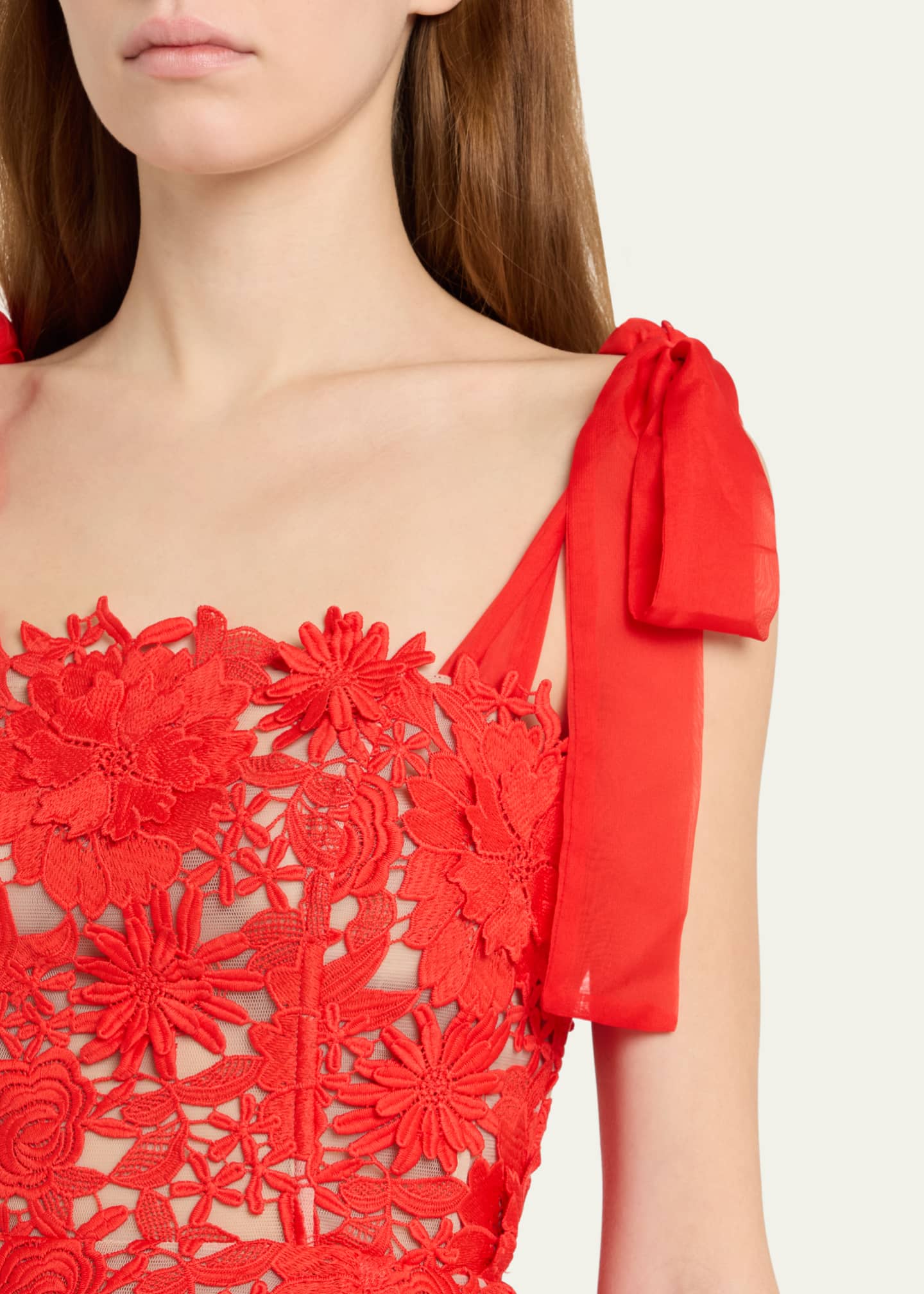 Bronx and Banco Maia Square-Neck Floral Lace Mini Dress Image 5 of 5