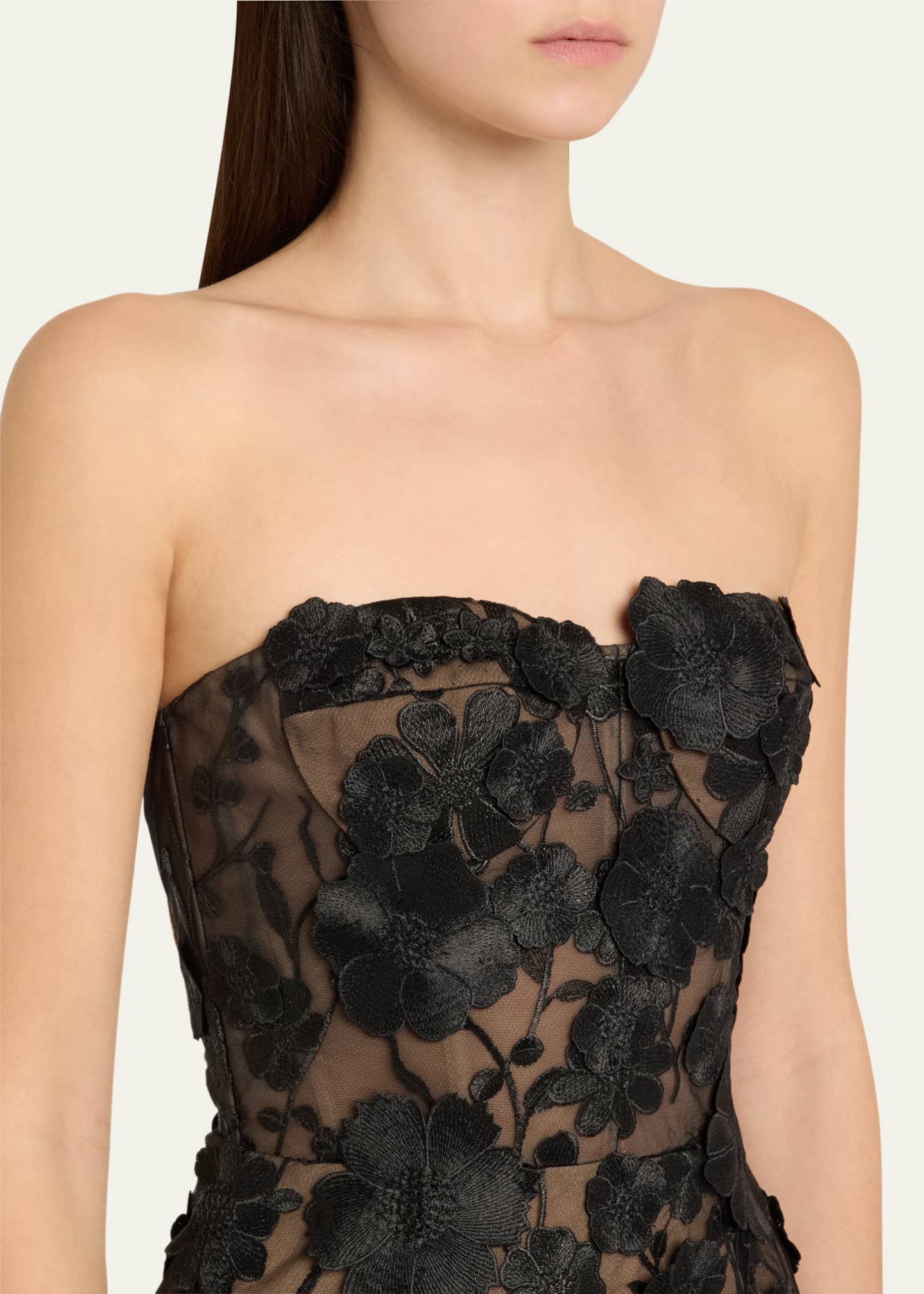 Bronx and Banco Jasmine Strapless Floral-Embroidered Midi Dress Image 5 of 5