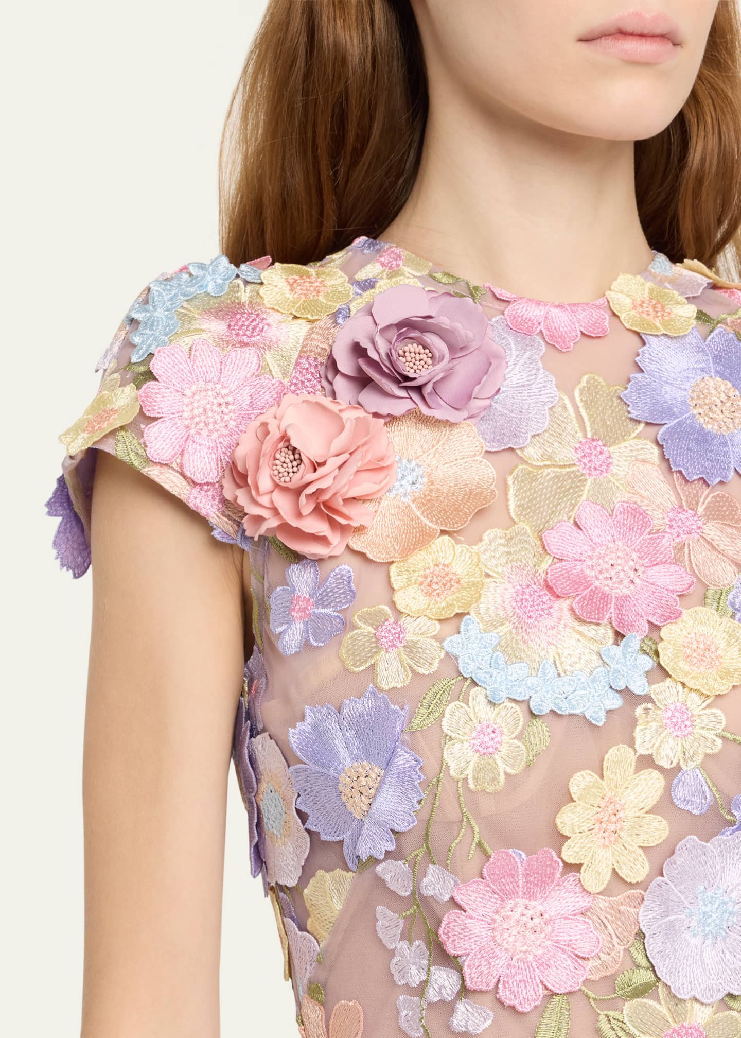 Bronx and Banco Jasmine Floral-Embroidered Midi Sheath Dress Image 5 of 5