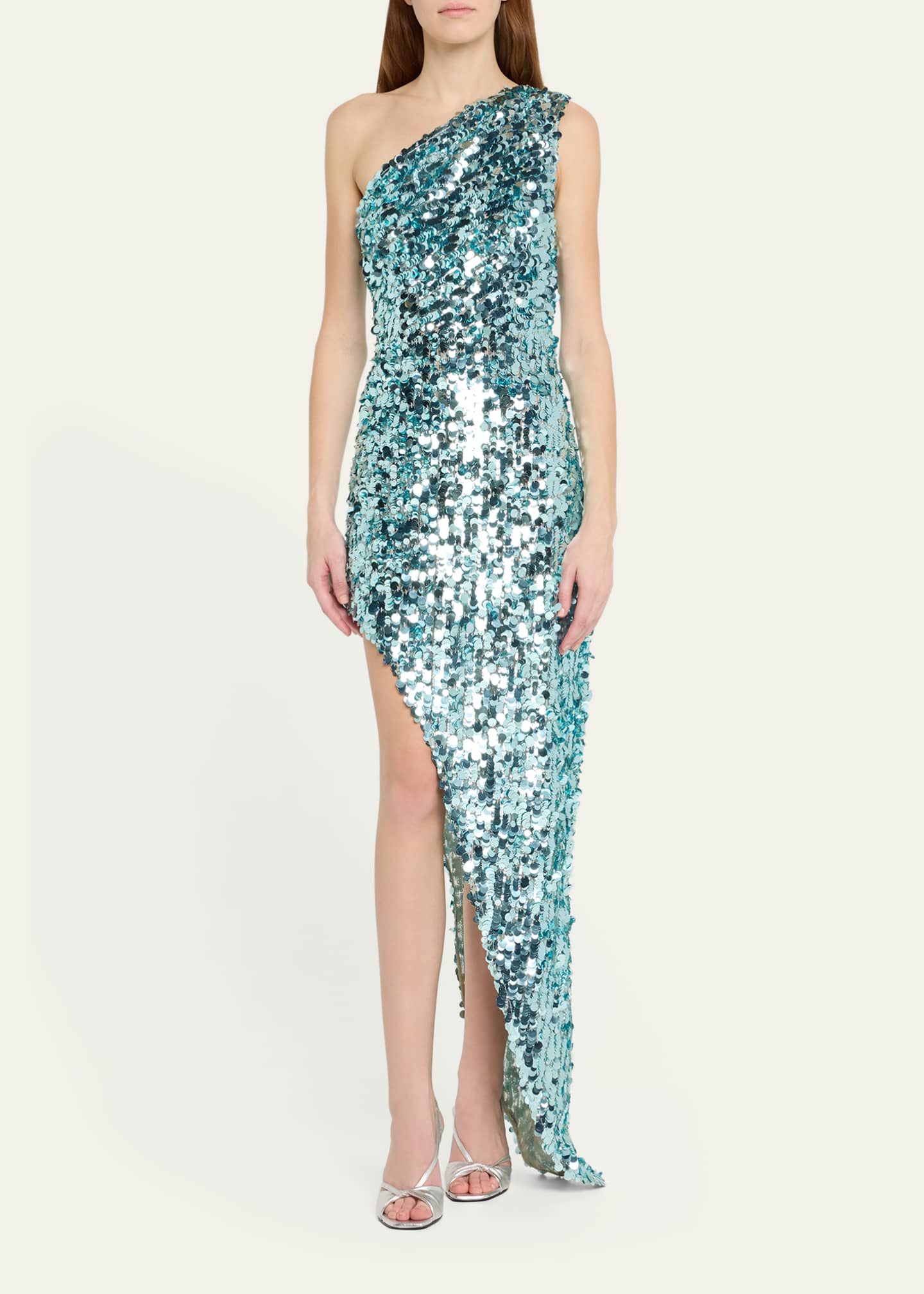 Bronx and Banco Farah One-Shoulder Sequin Gown Image 2 of 5