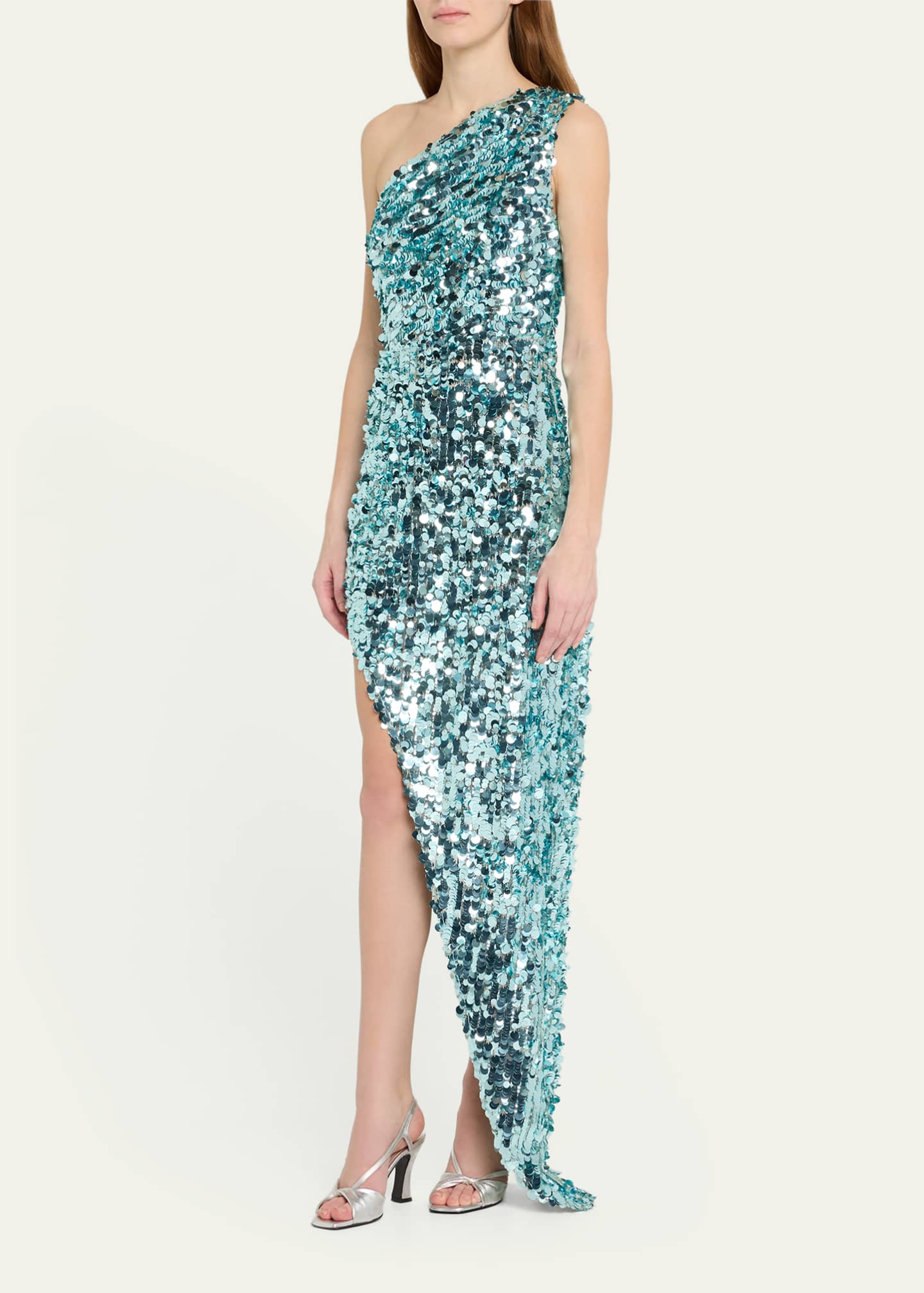 Bronx and Banco Farah One-Shoulder Sequin Gown Image 4 of 5