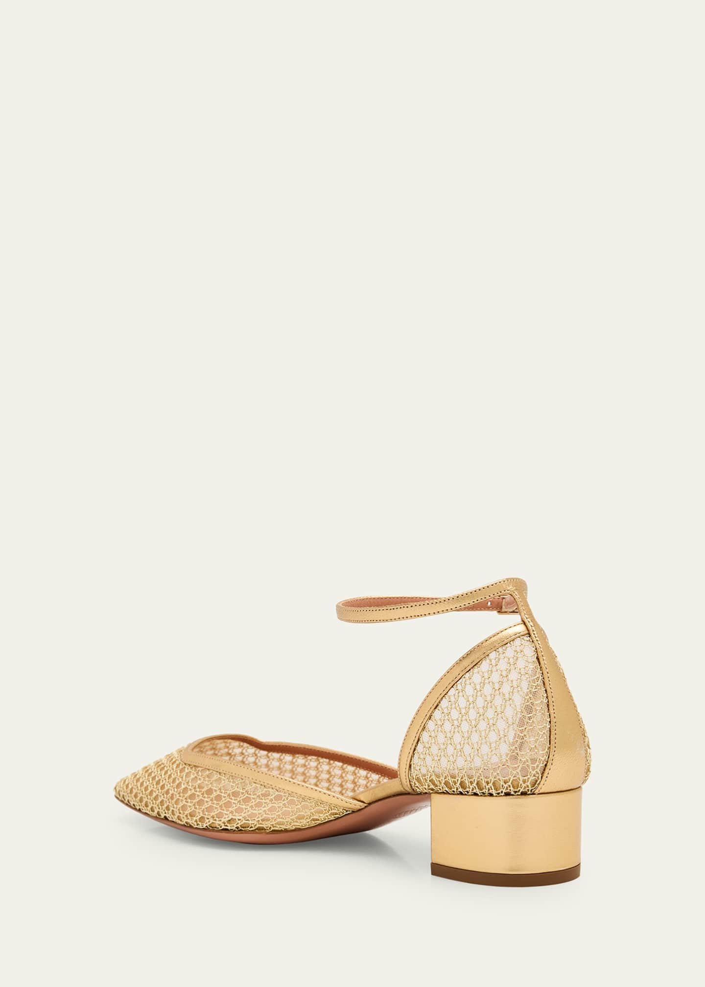 Aquazzura Asha Leather-Trim Mesh Pumps Image 4 of 6