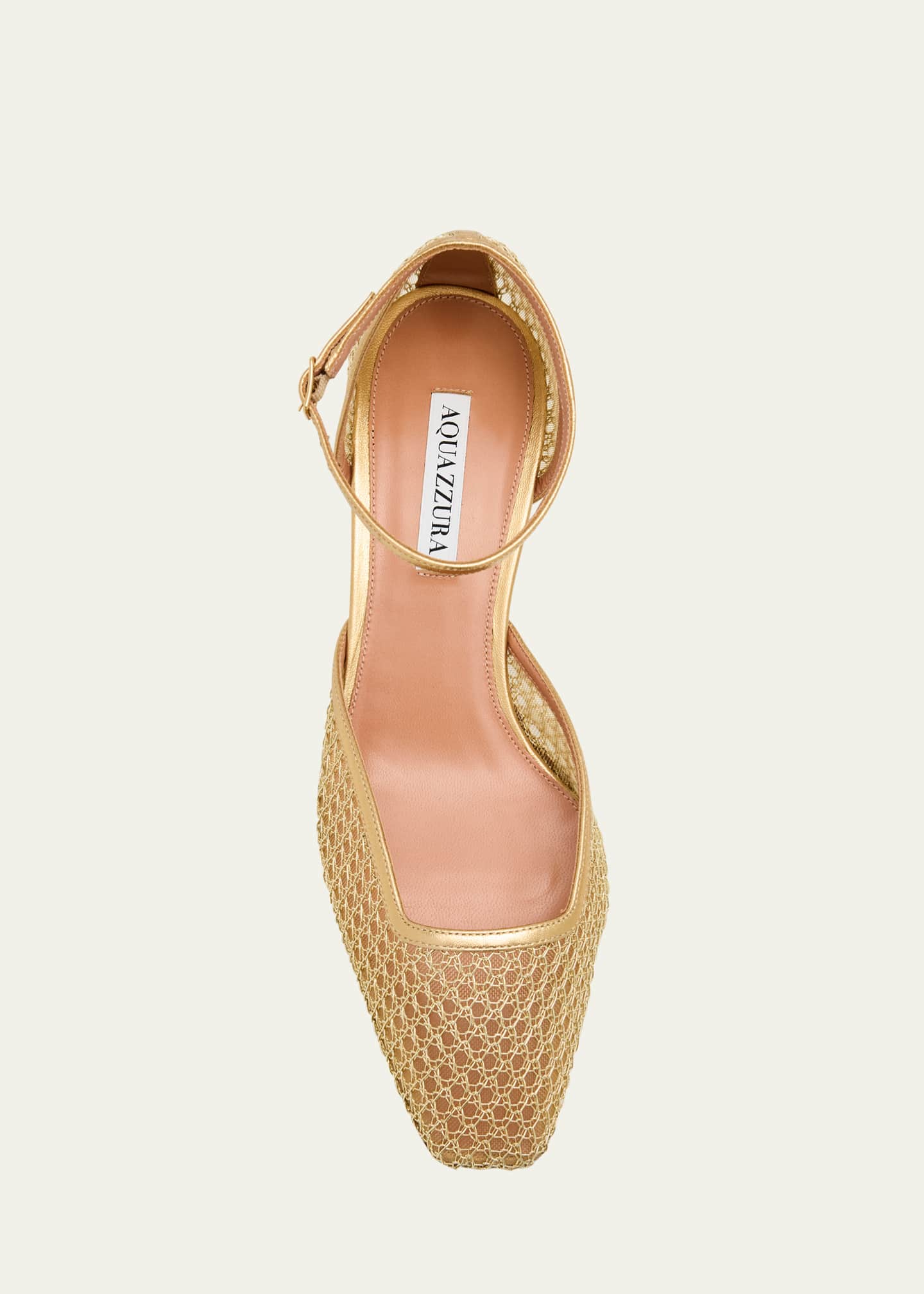 Aquazzura Asha Leather-Trim Mesh Pumps Image 6 of 6