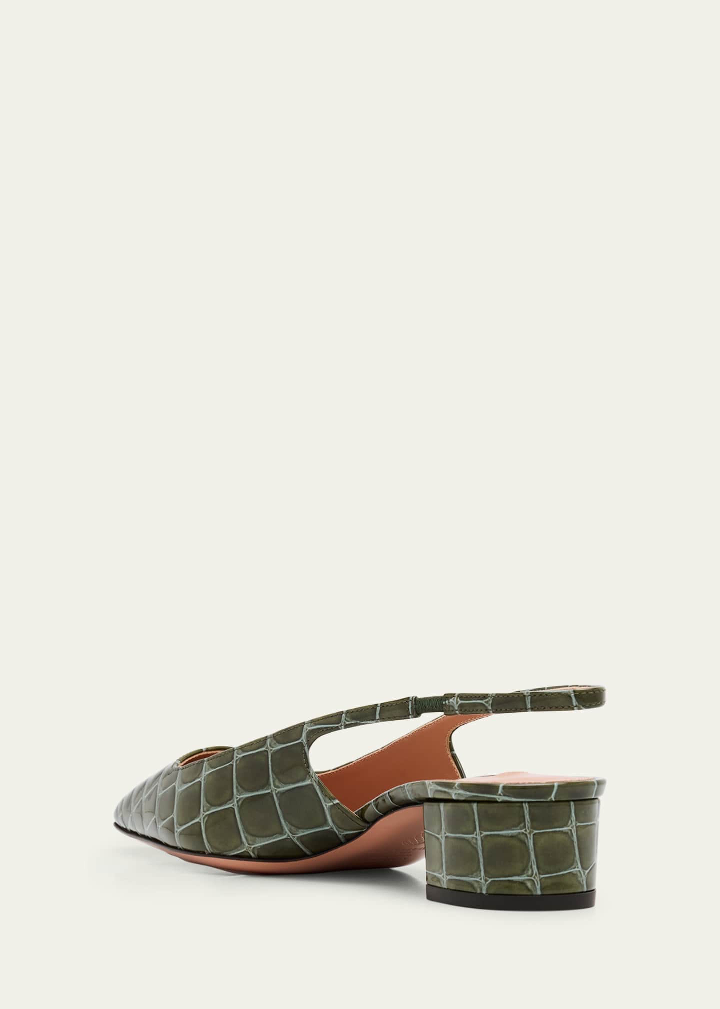 Aquazzura Croco Slingback Ballerina Pumps Image 4 of 6