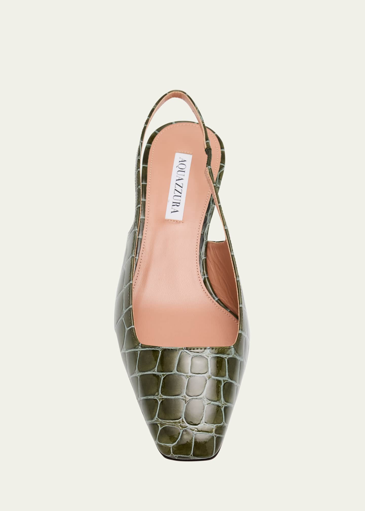 Aquazzura Croco Slingback Ballerina Pumps Image 5 of 6