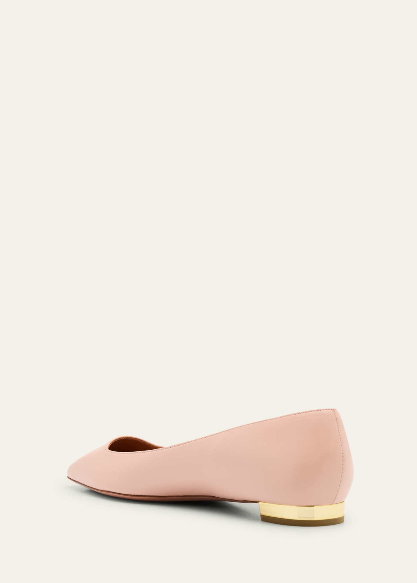 Aquazzura Very Bow-Tie Leather Ballerina Flats Image 4 of 6