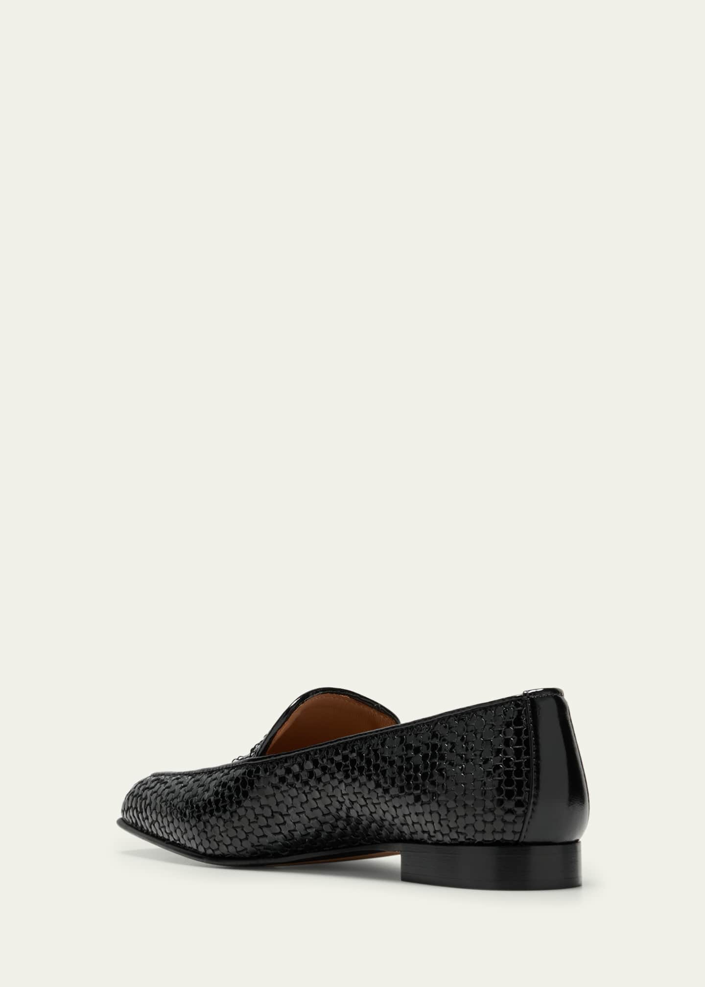 Aquazzura Cy Embossed Leather Loafers - Bergdorf Goodman