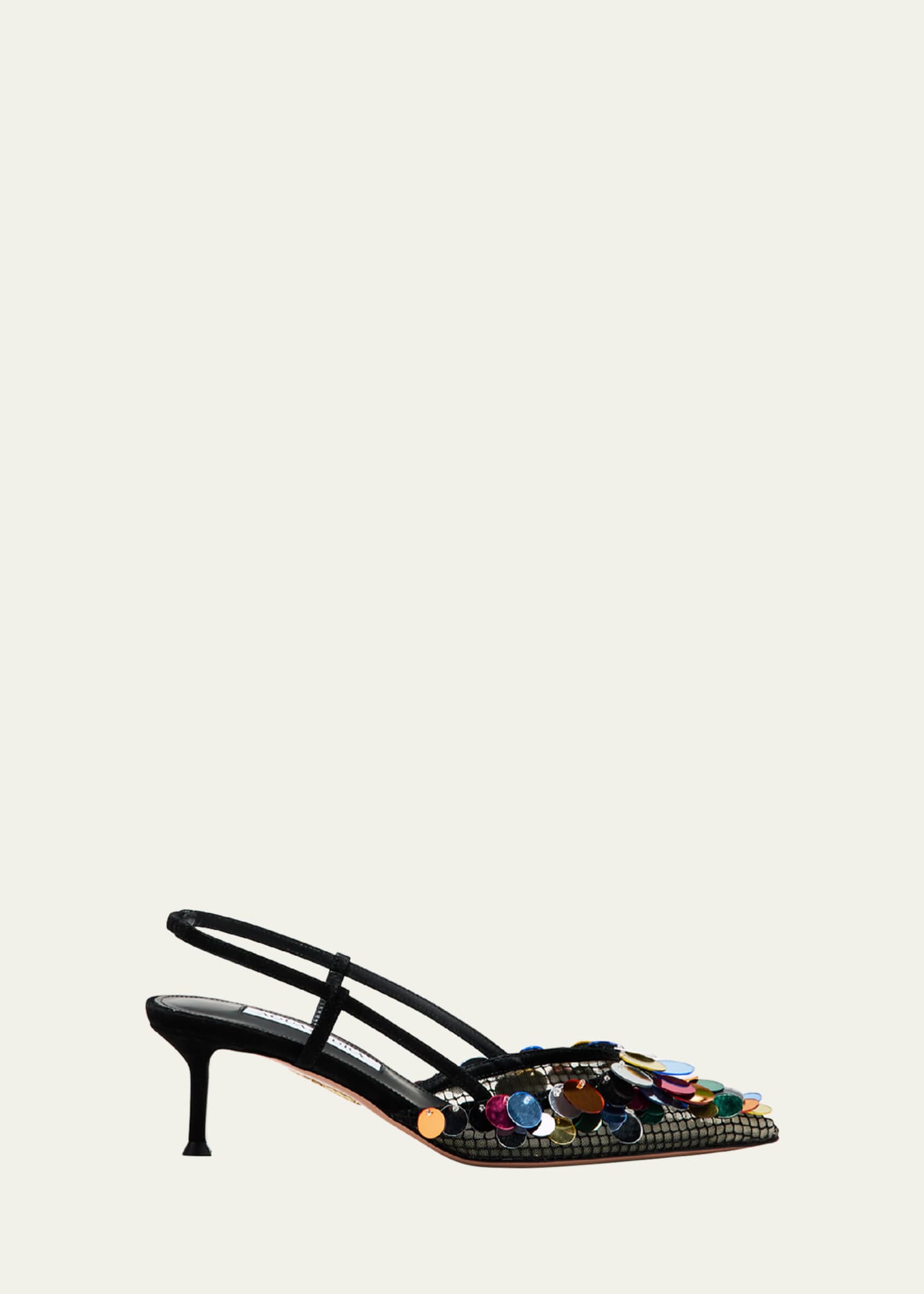 Aquazzura Can Can Sequin Mesh Suede Slingback Pumps Aquazzura Can Can Sequin Mesh Suede Slingback Pumps