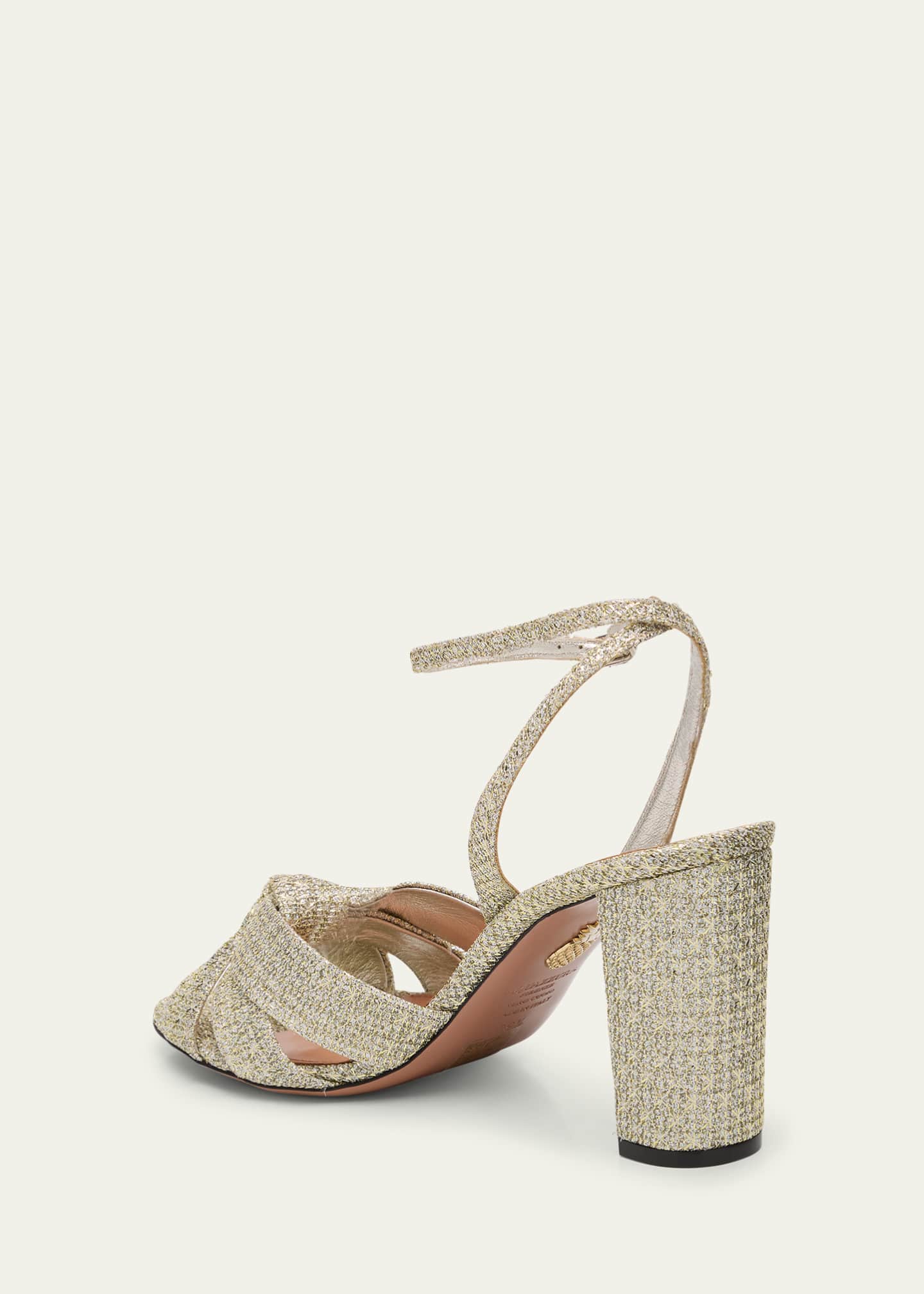 Aquazzura Honeycomb Nina Knot Ankle-Strap Sandals Image 4 of 6