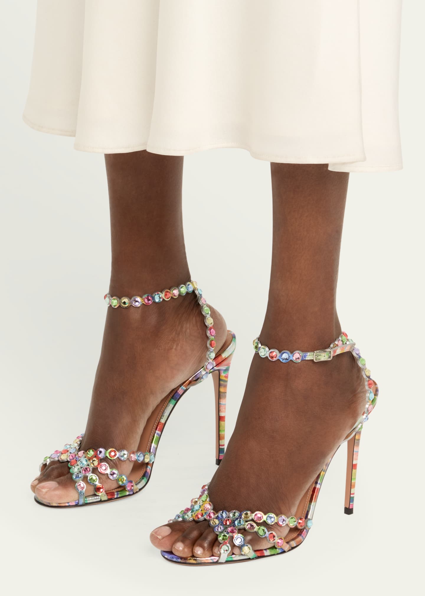 Aquazzura Tequila Brush Strokes Printed Stiletto Sandals Image 2 of 6