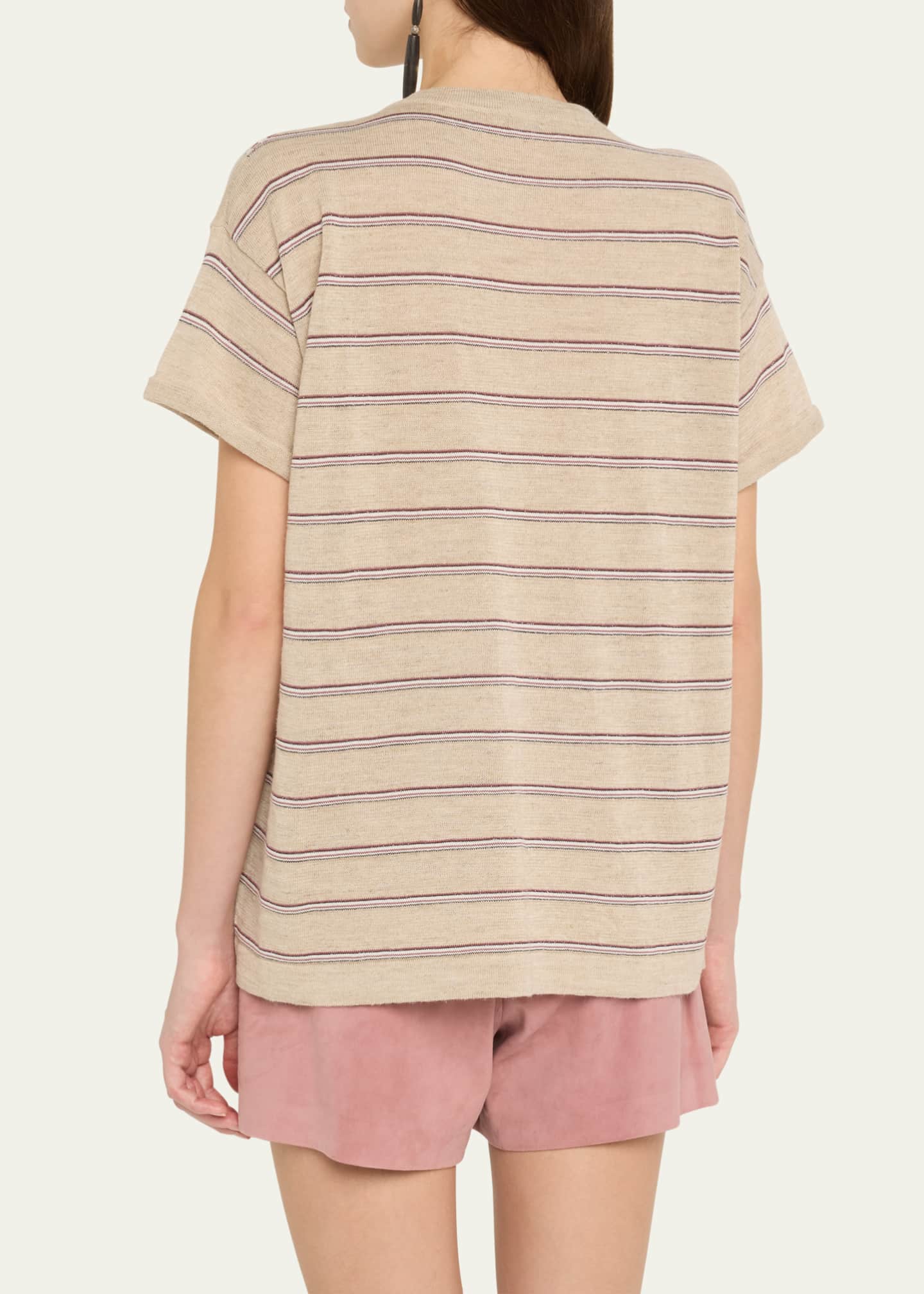 Brunello Cucinelli Beige Linen T-Shirt main image 1