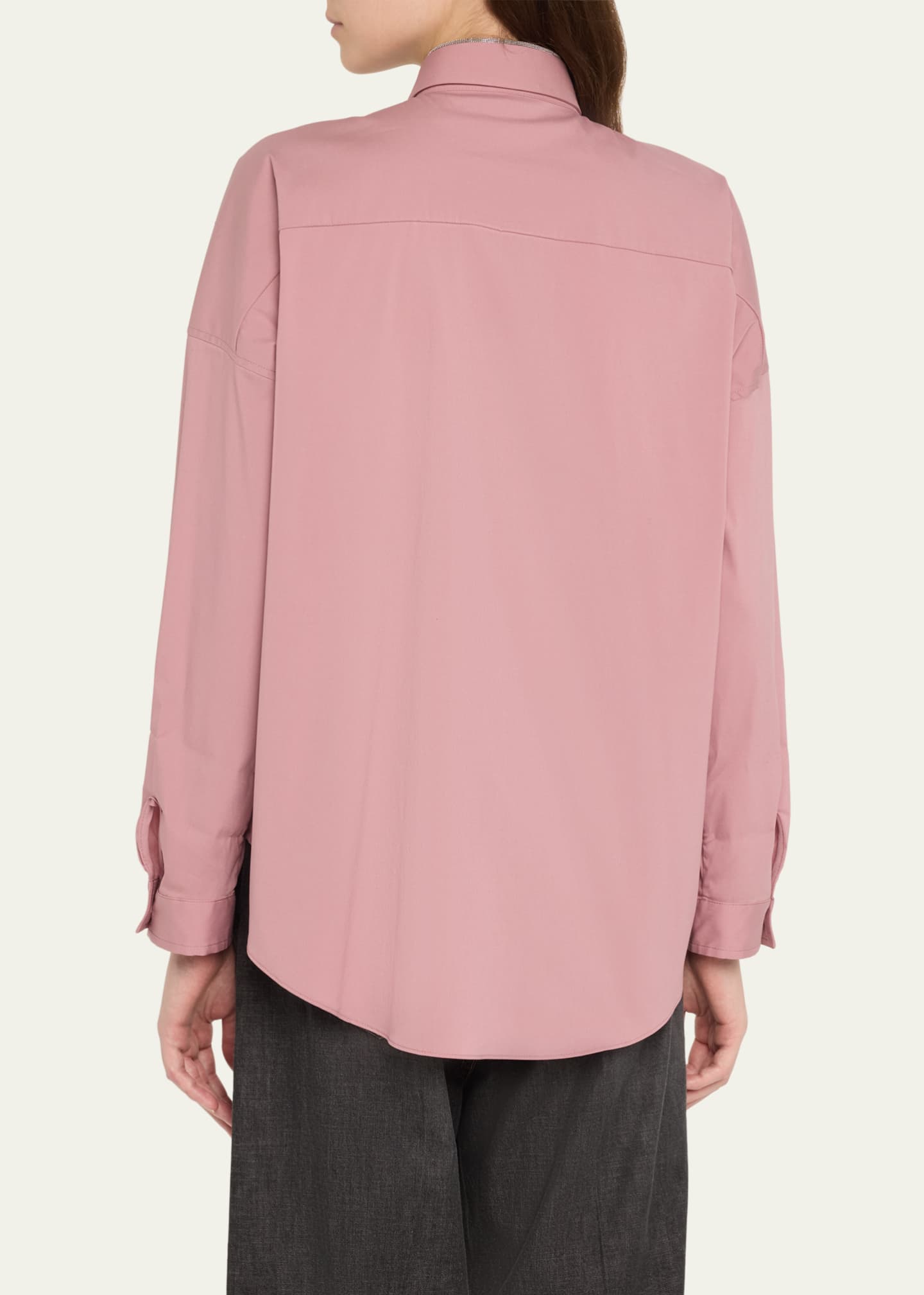 Brunello Cucinelli Monili Collar Cotton Popeline Shirt Image 3 of 5