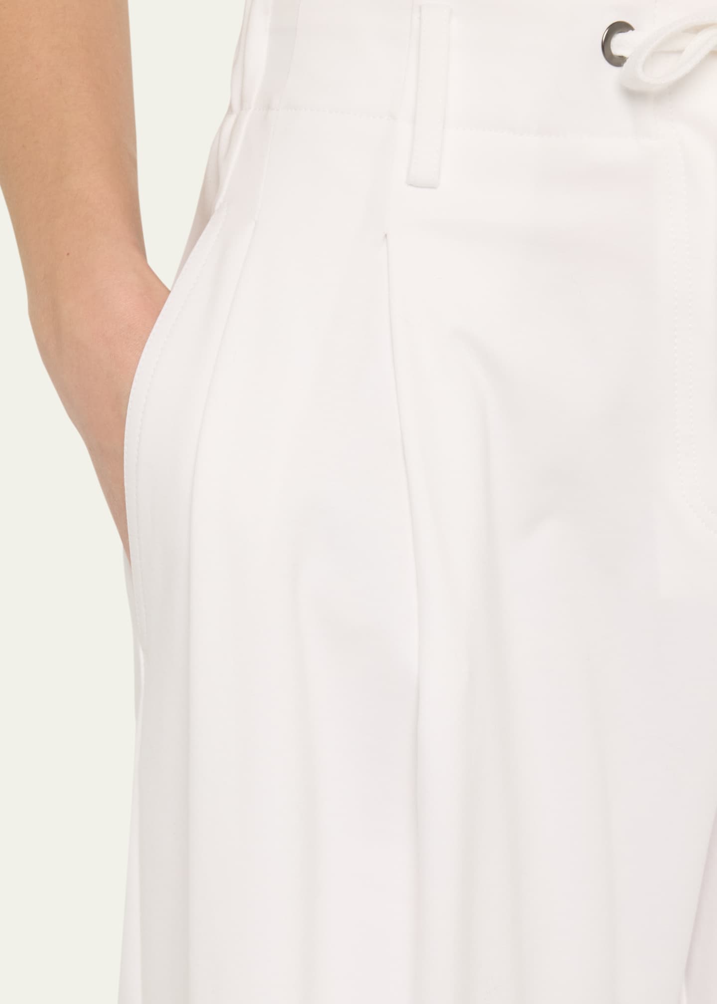 Brunello Cucinelli Monili Techno Jersey Wide-Leg Drawstring Pants Image 5 of 5