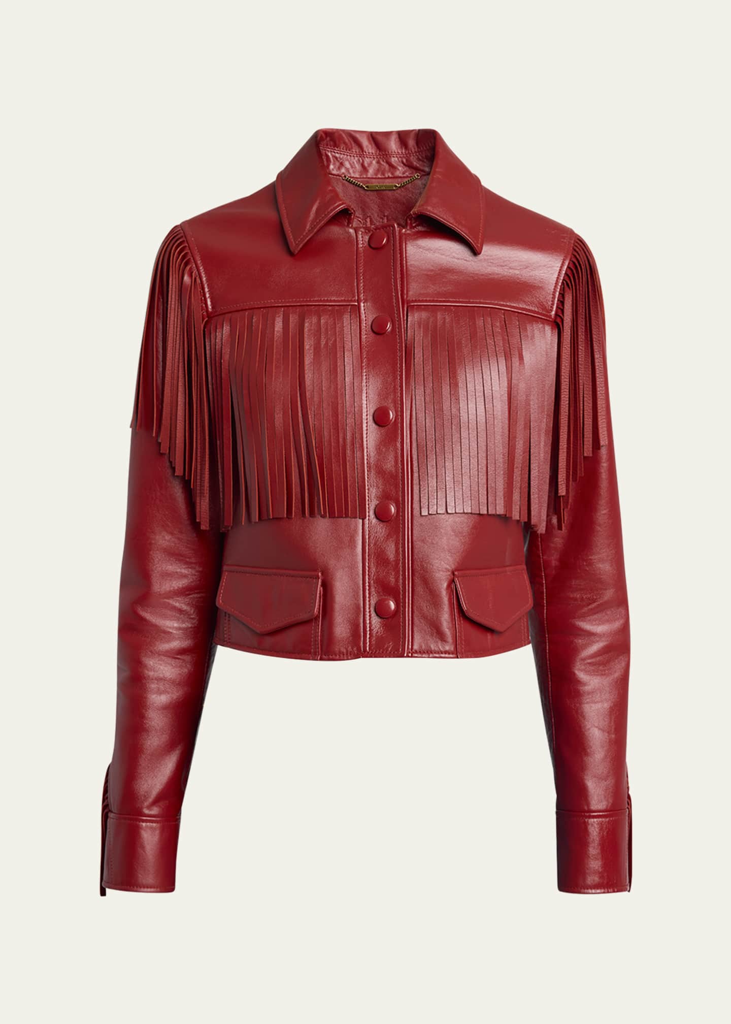 Chloe Fringed Leather Jacket Image 1 of 5