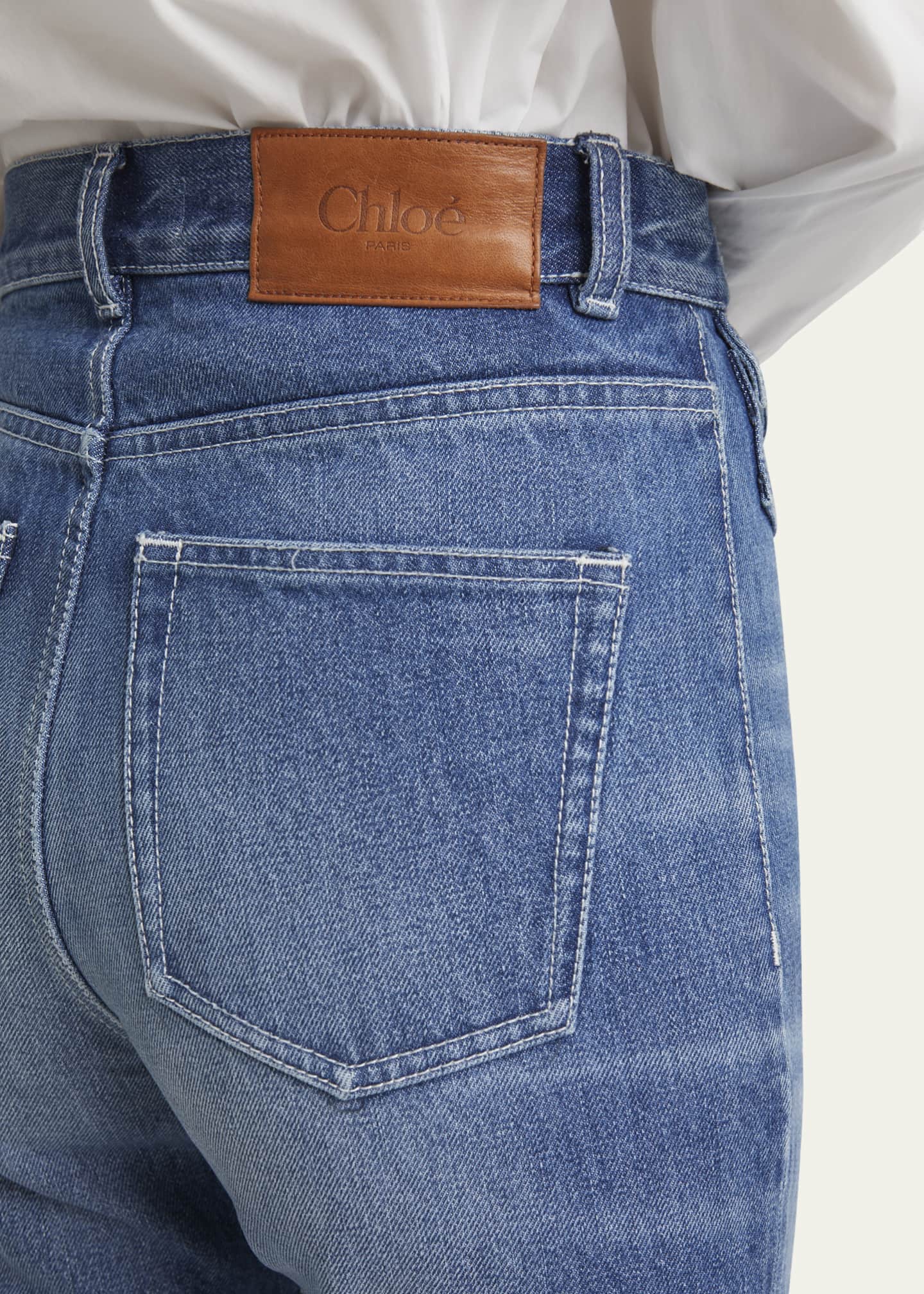 Chloe High-Rise Flare Raw-Hem Jeans Image 5 of 5
