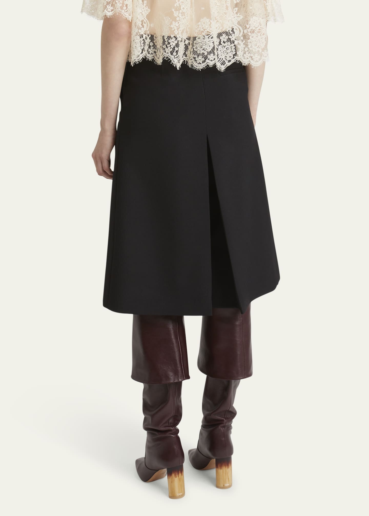 Chloe Pleat Wide-Leg Bermuda Shorts Image 3 of 5