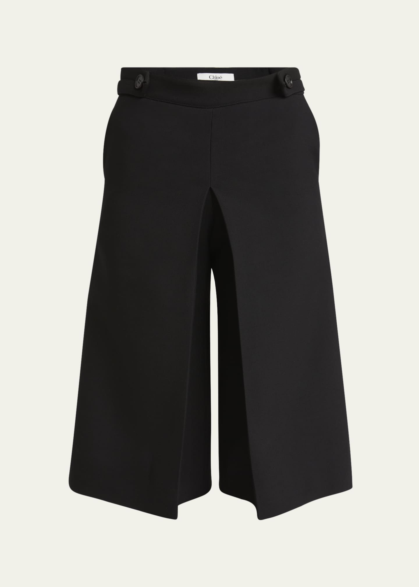 Chloe Pleat Wide-Leg Bermuda Shorts Image 1 of 5