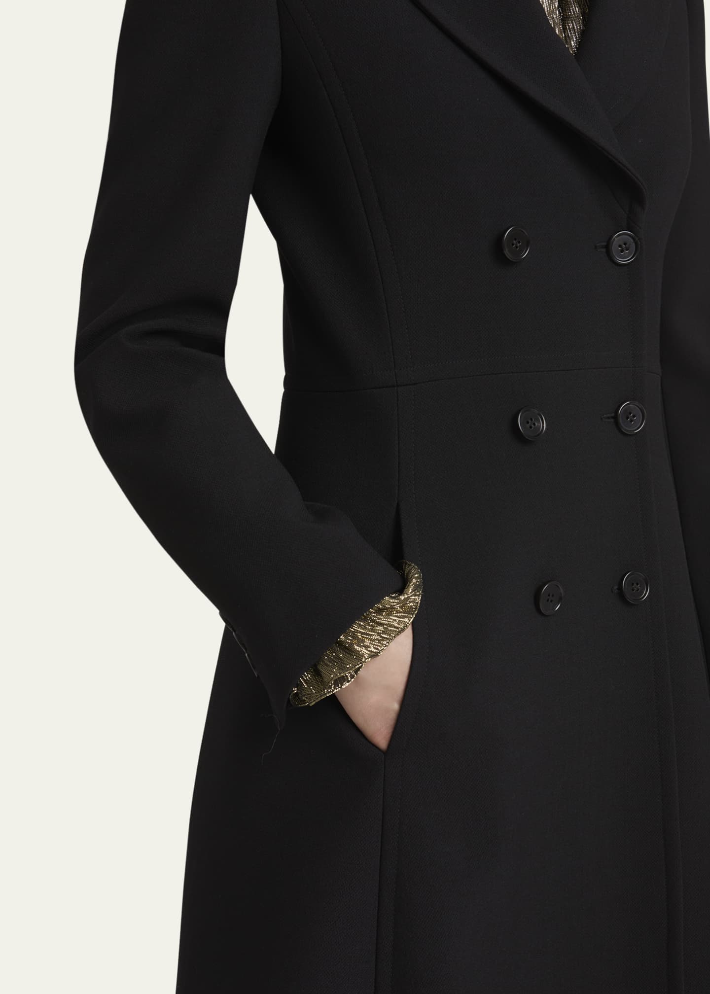 Chloe Double-Breasted A-Line Long Coat Image 5 of 5