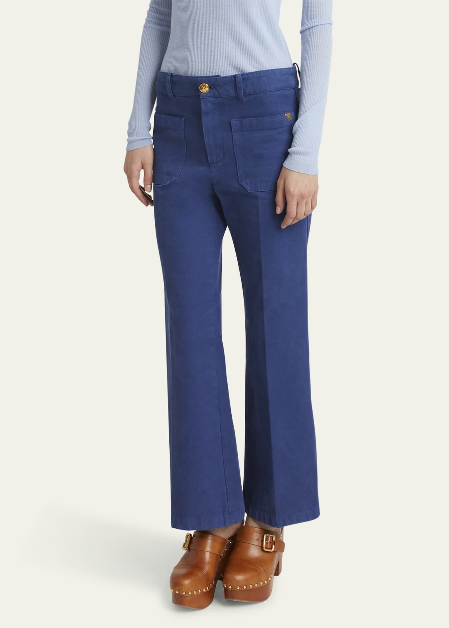 Chloe Cropped Canvas Bootcut Trousers Image 4 of 5